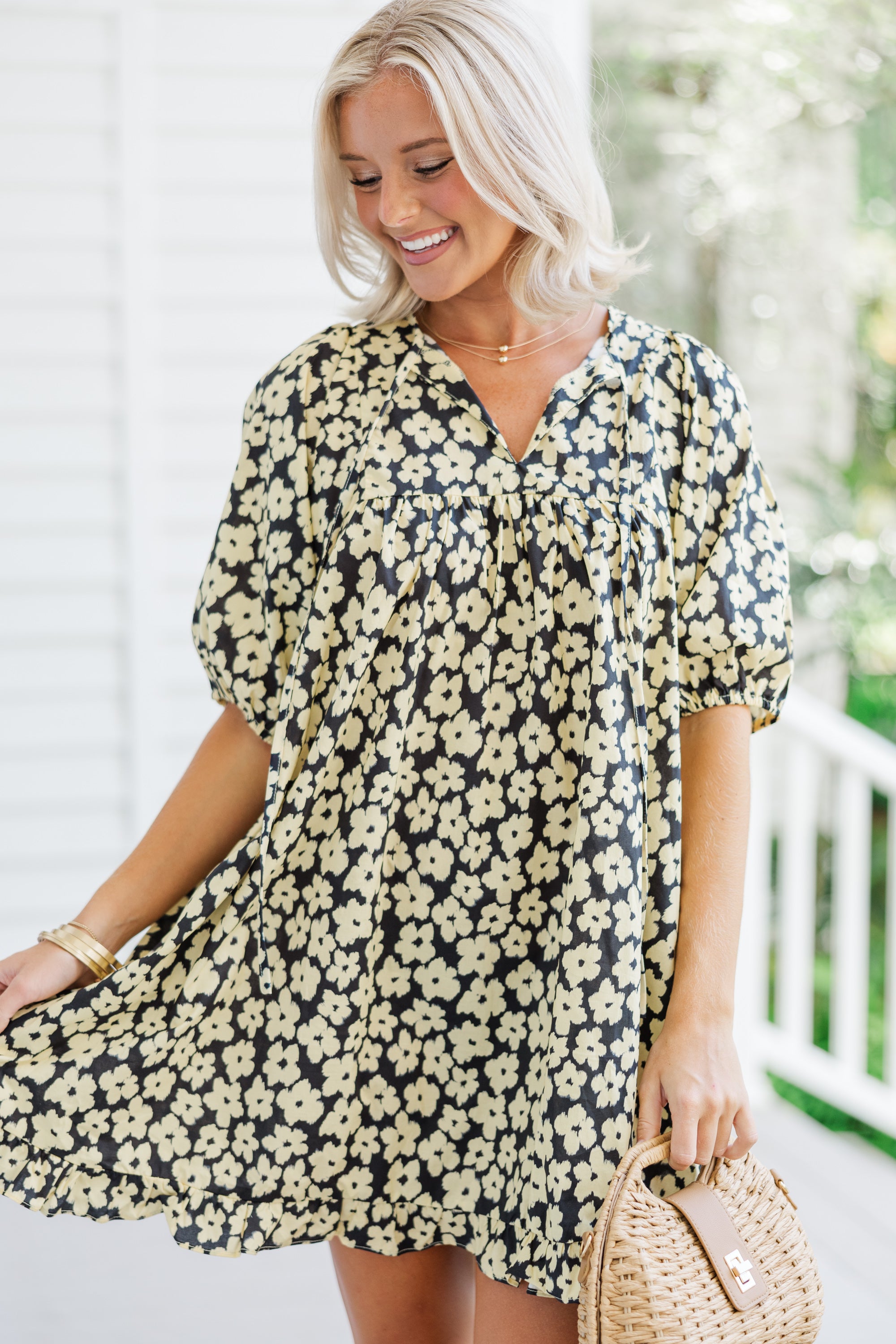 Be The One: Stunning Black Floral Babydoll Dress