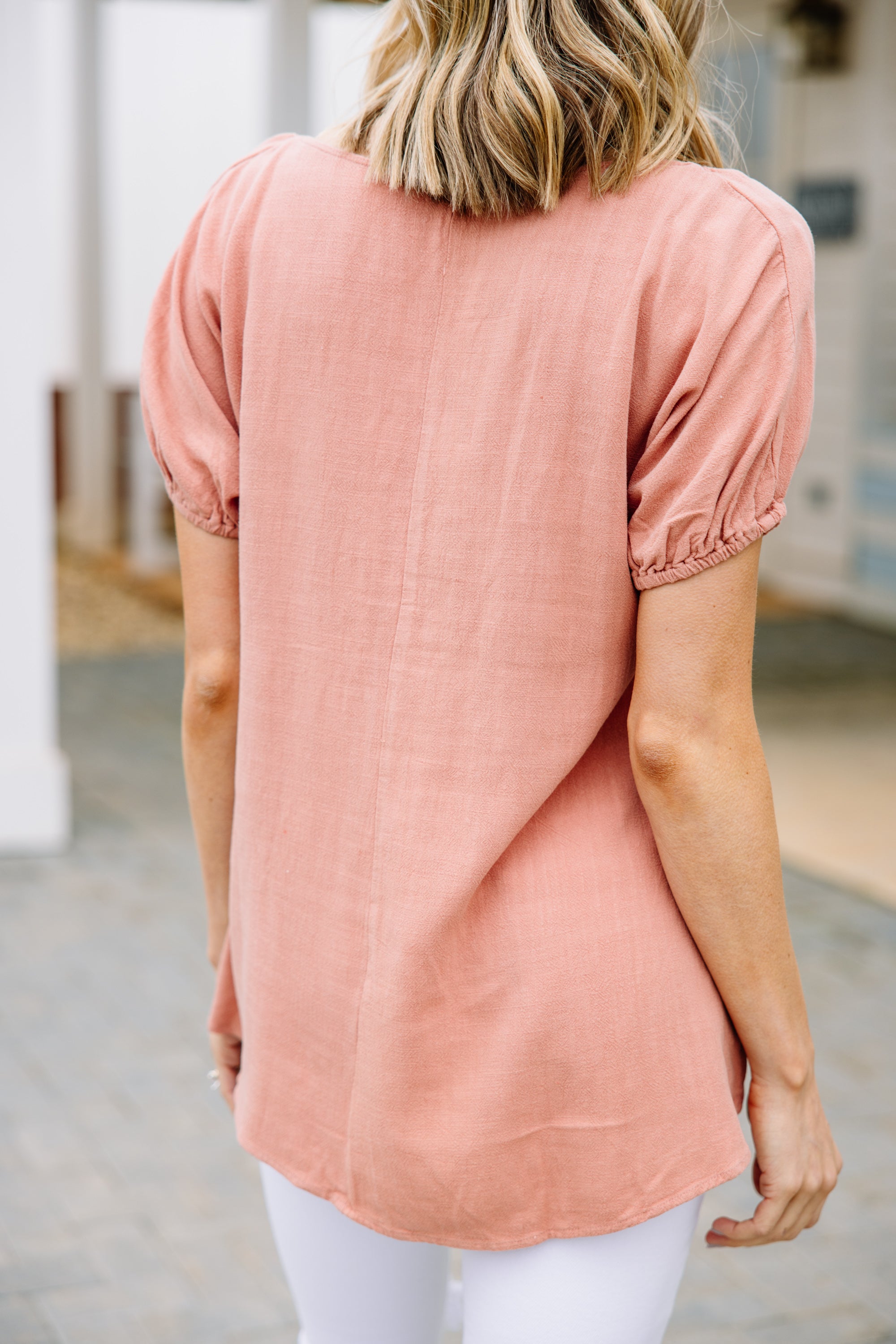 Fantastic Days Ahead Clay Orange Linen Top - Your Summer Must-Have