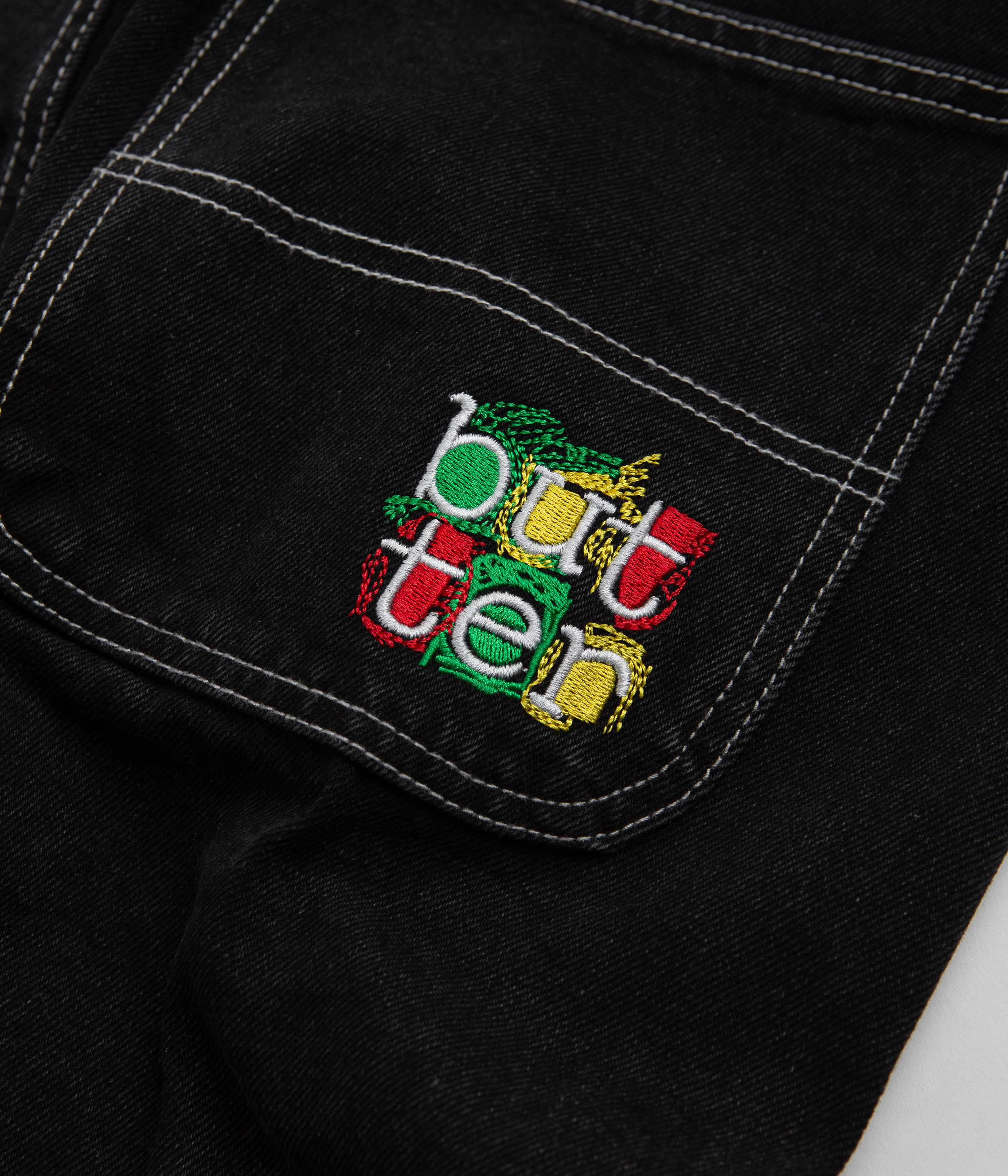 Butter Goods Flat Black Scribble Denim Shorts - A Must - Have!