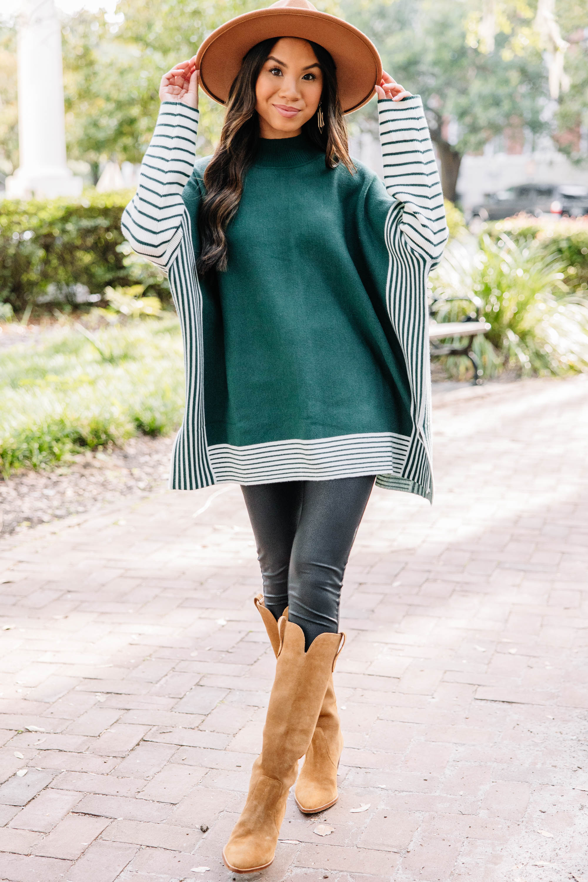 Hunter Green All - In Striped Tunic: A Fashion Must - Have!