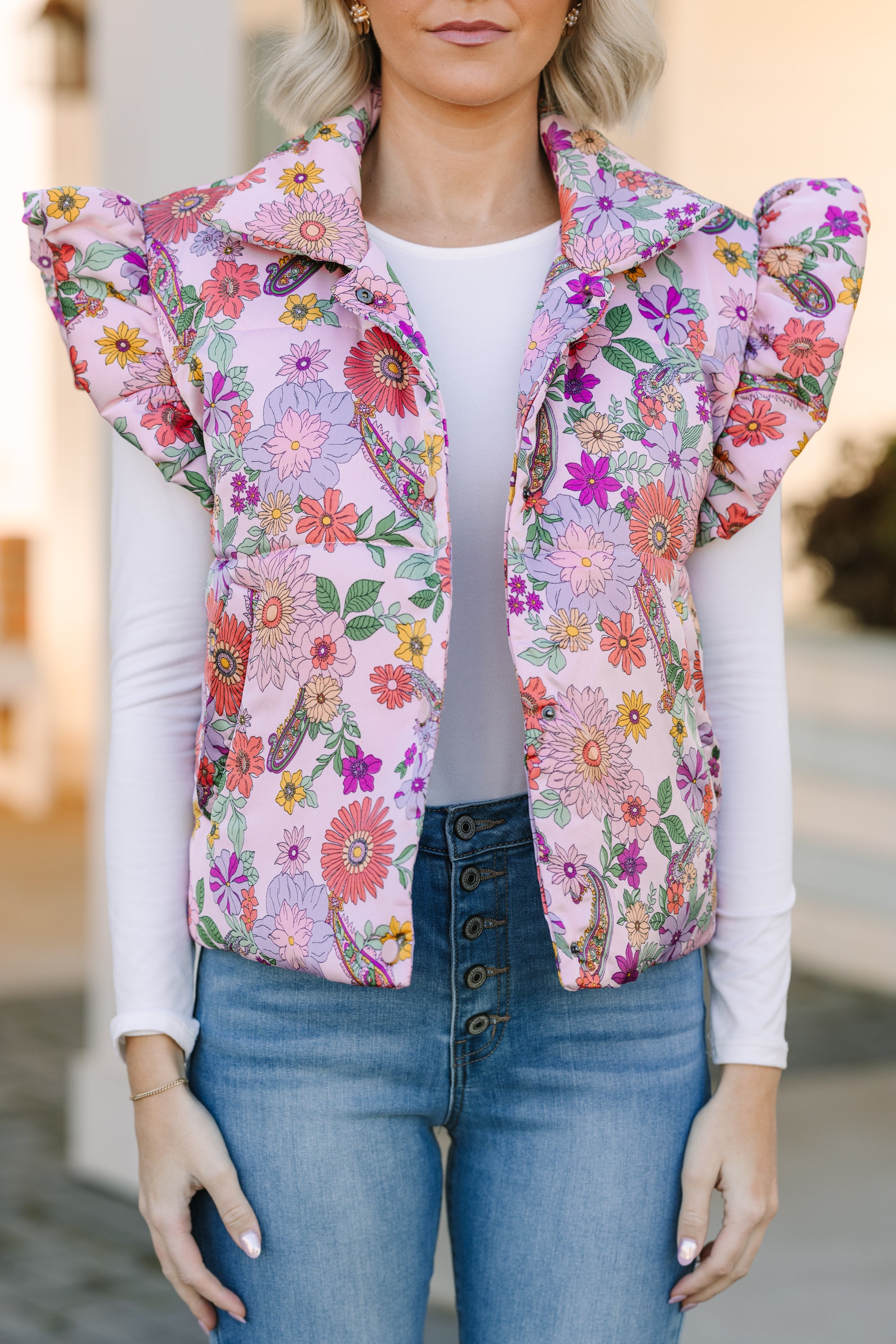 Blush Pink Floral Vest: Be True to Your Style