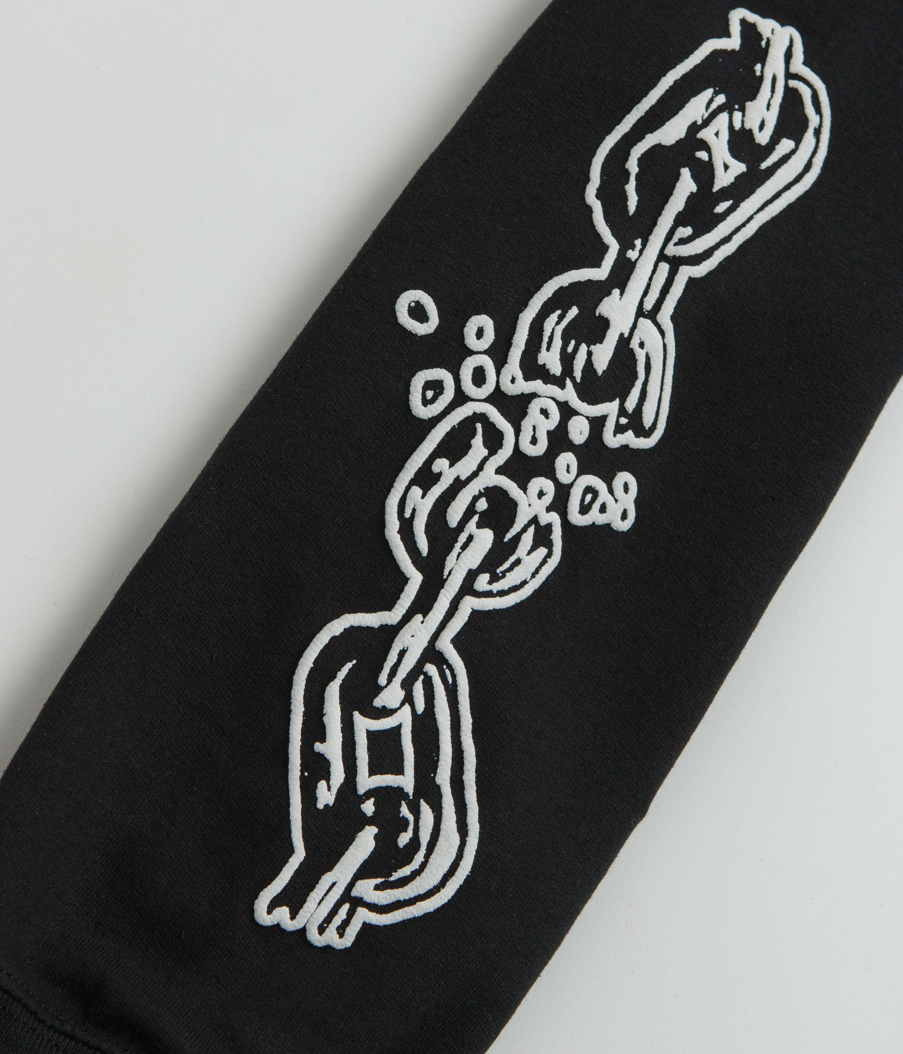 Stylish Dungeon Chain Logo Hoodie - Stunning Black & White Combo