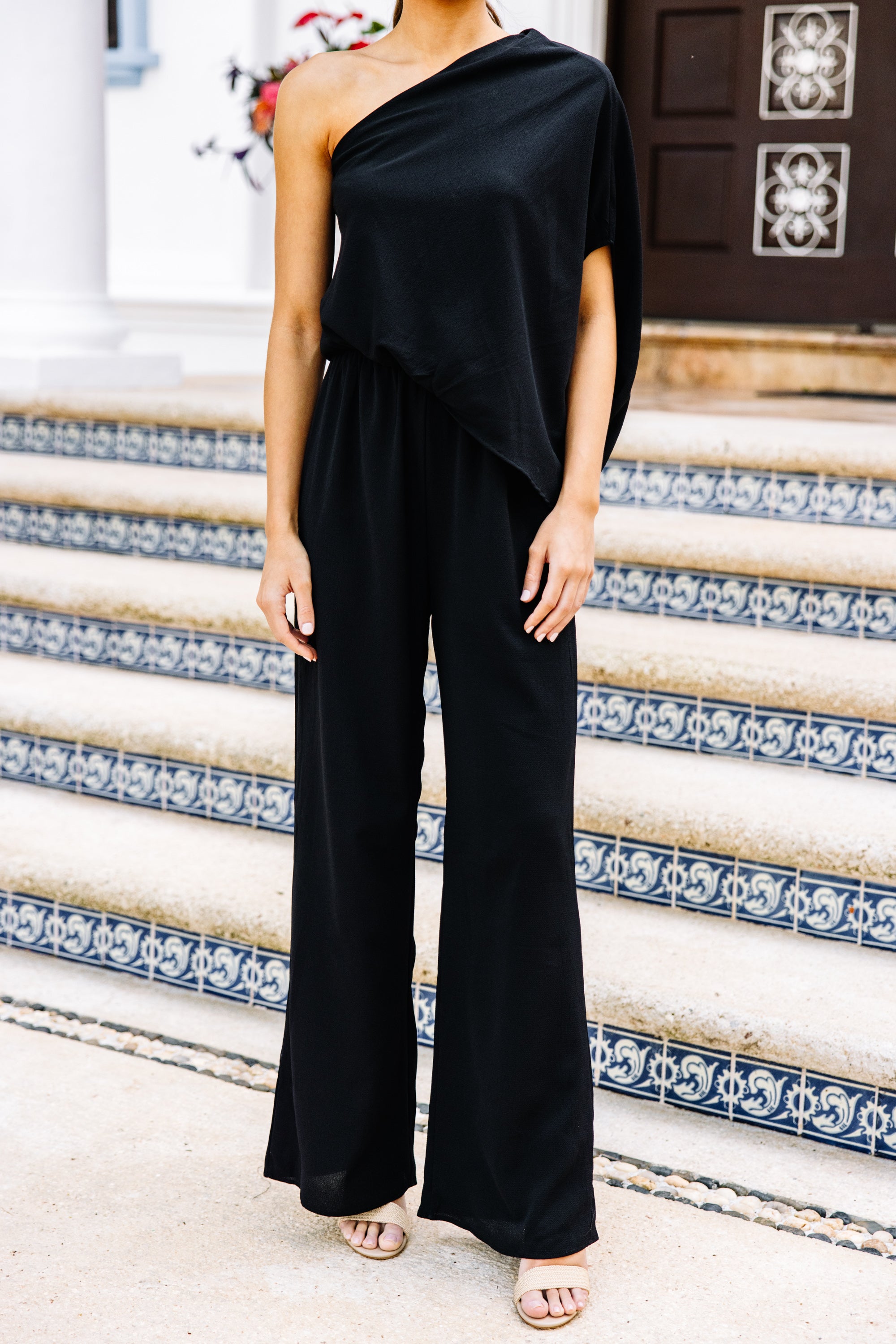 Gorgeous Fab Opportunities Black One Shoulder Jumpsuit