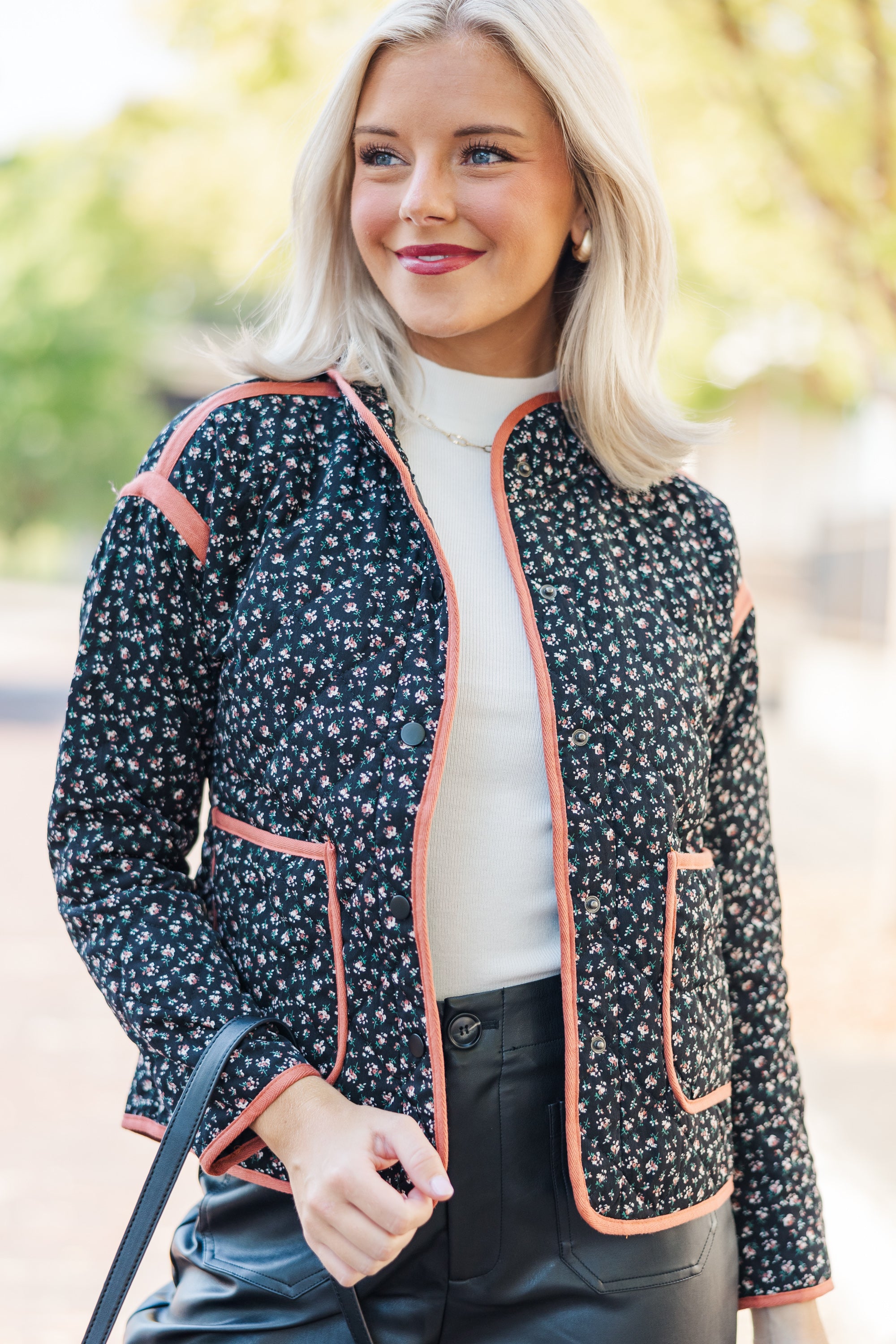 Feeling Like Love Enchanting Black Ditsy Floral Jacket