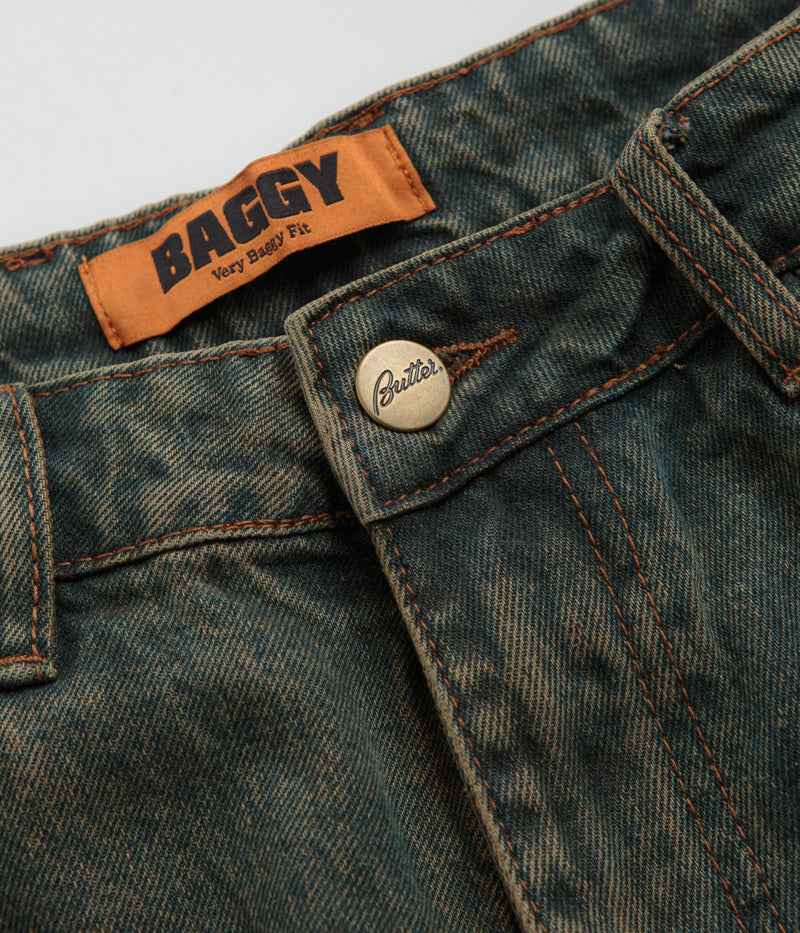 Butter Goods Warped Jeans - Stunning Dirty Wash Indigo