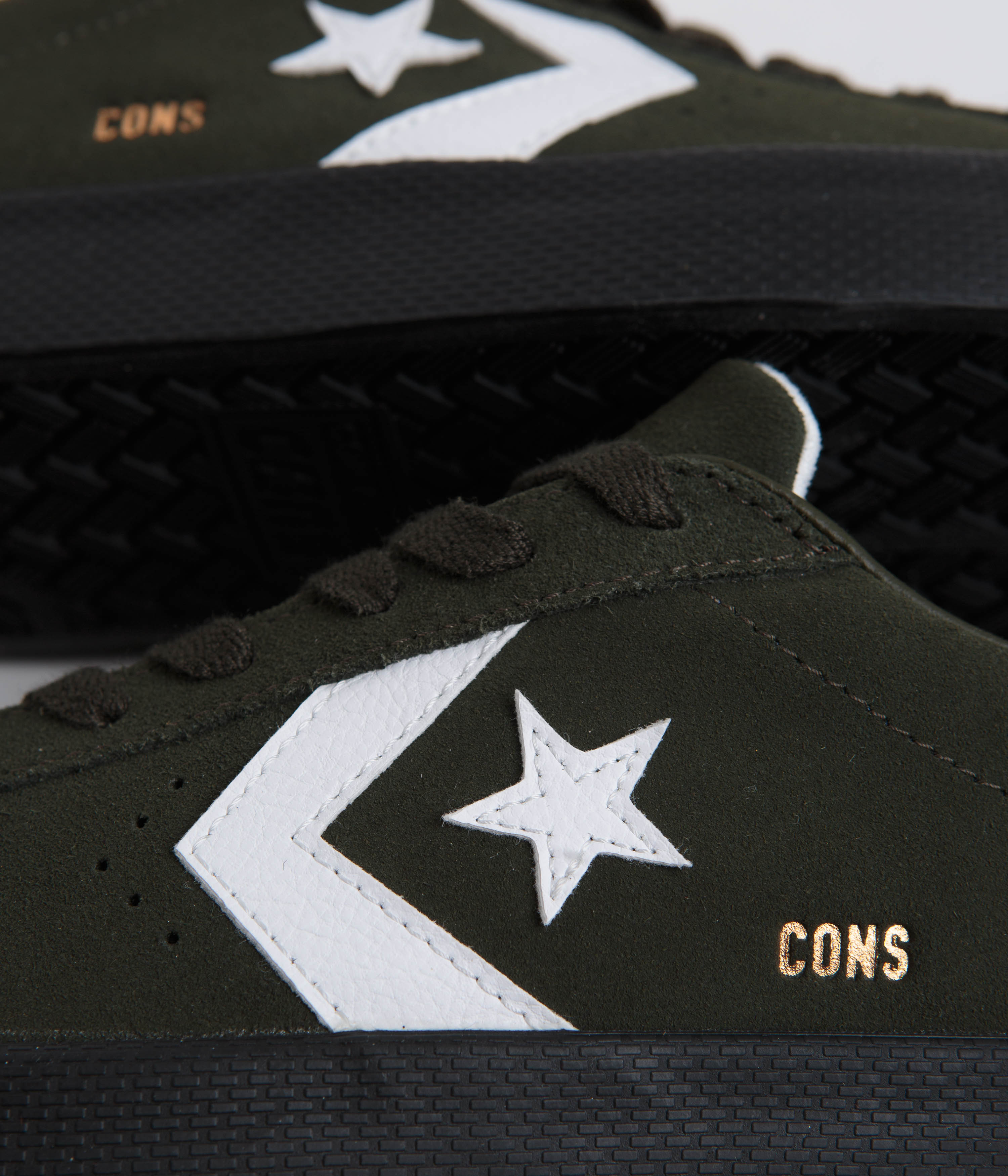Converse Pro Leather Fall Tone Skate Shoes - Forest Shelter, White & Black