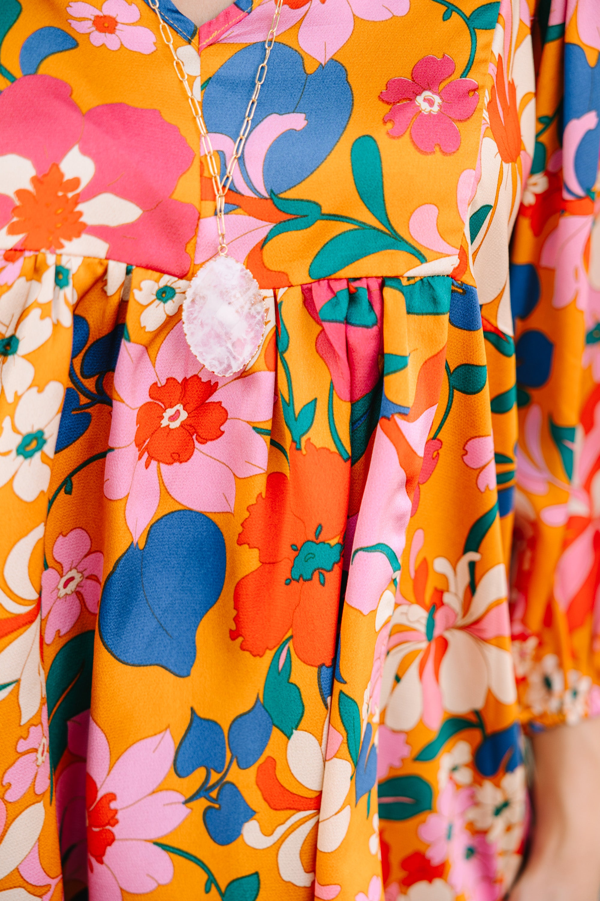 Wild & Chic Rust Orange Floral Tunic - Feel the Fashion!