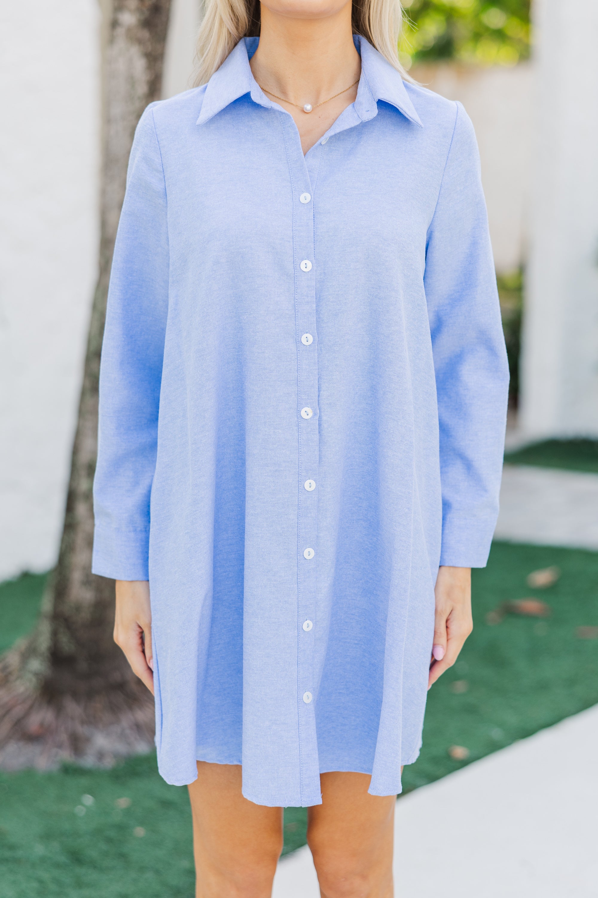 Gorgeous Light Blue Shirt Dress - Hang On to Every Style!