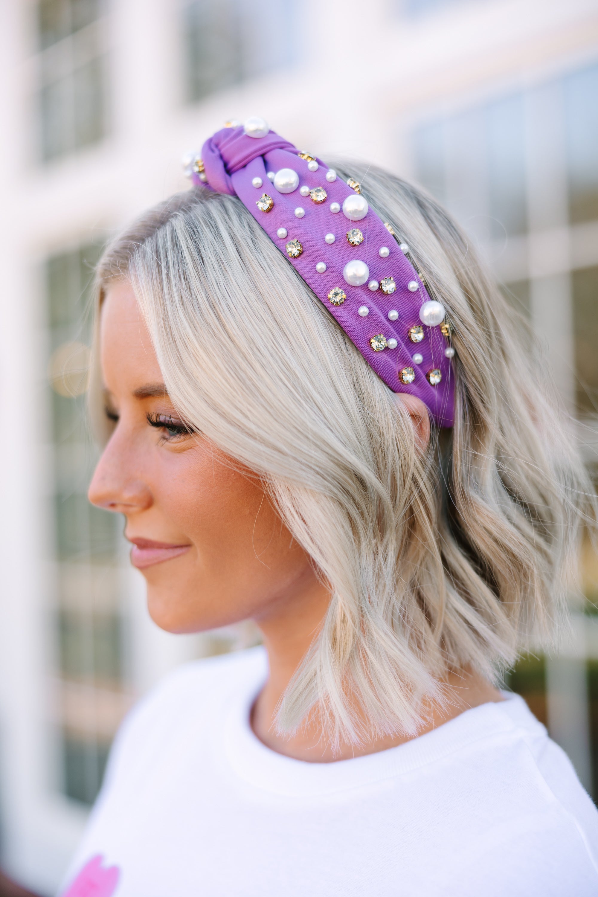 Gorgeous All-In Lavender Purple Embellished Headband