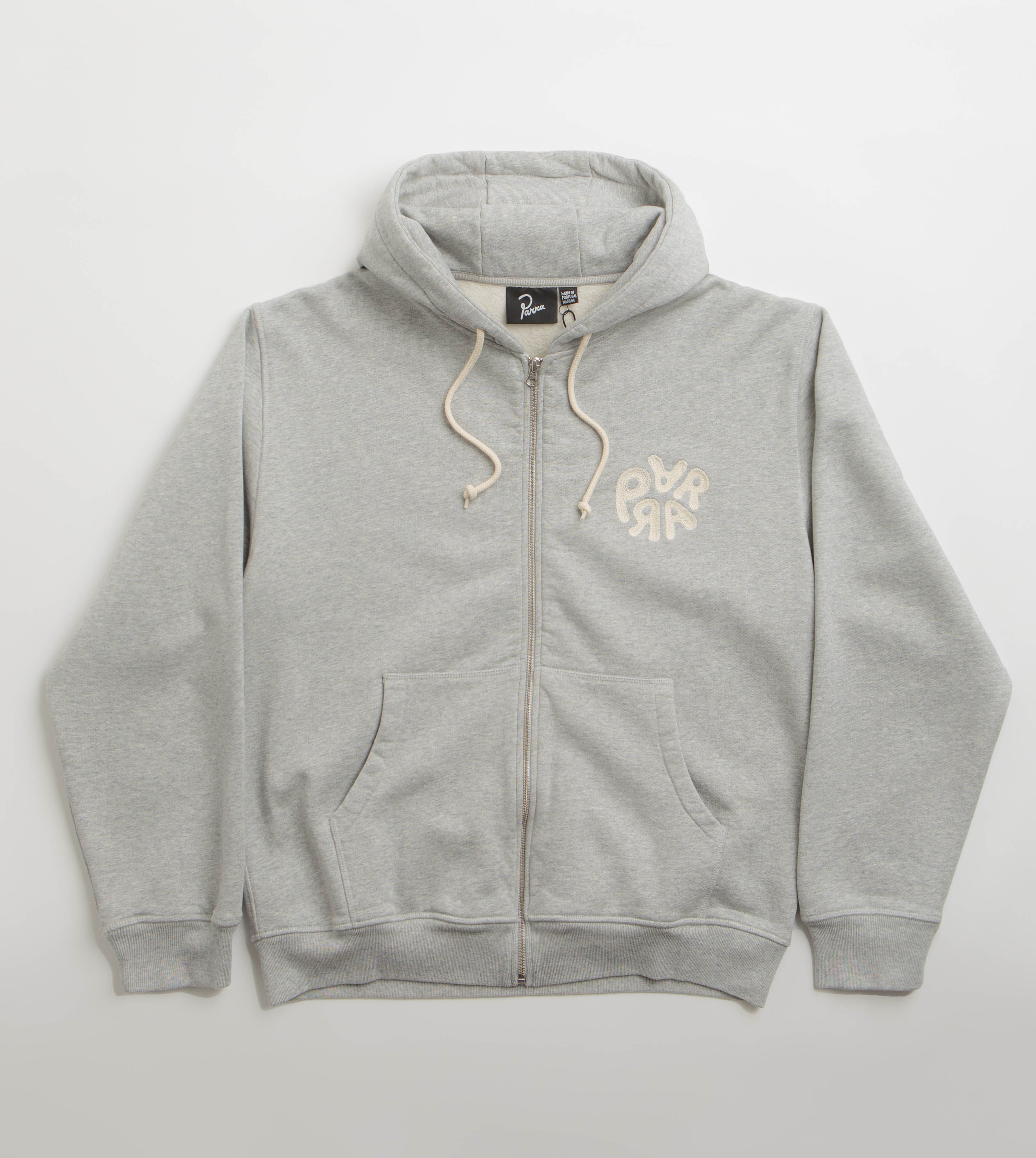 Stylish by Parra 1976 Logo Zip Hoodie in Heather Grey