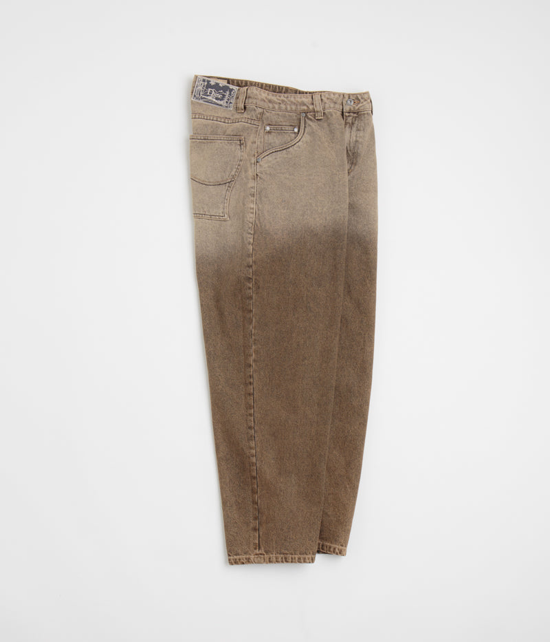Dime's Stunning Dipped Sandblasted Brown Classic Baggy Jeans