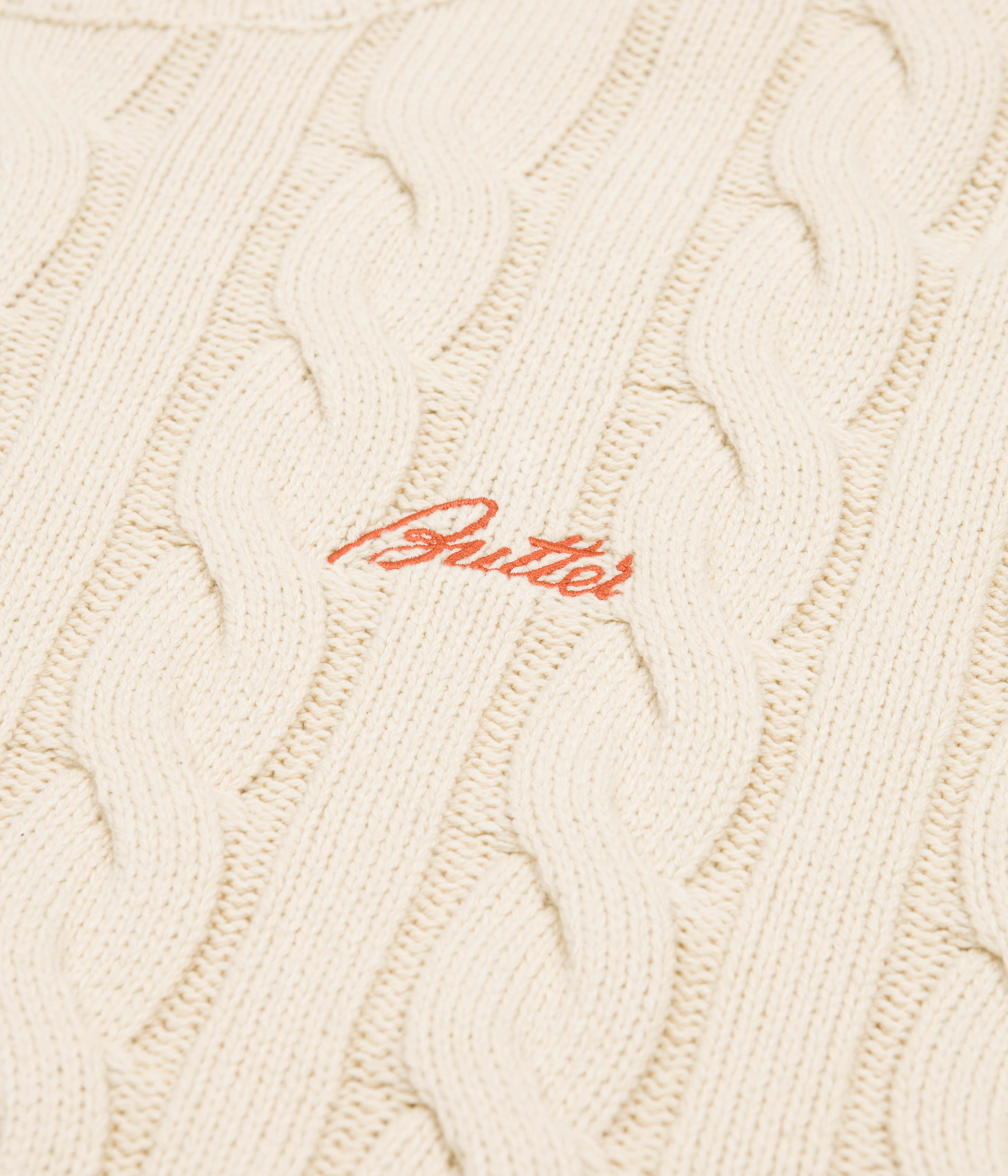 Butter Goods Bone Cable Knit Sweatshirt - Stylish and Vintage