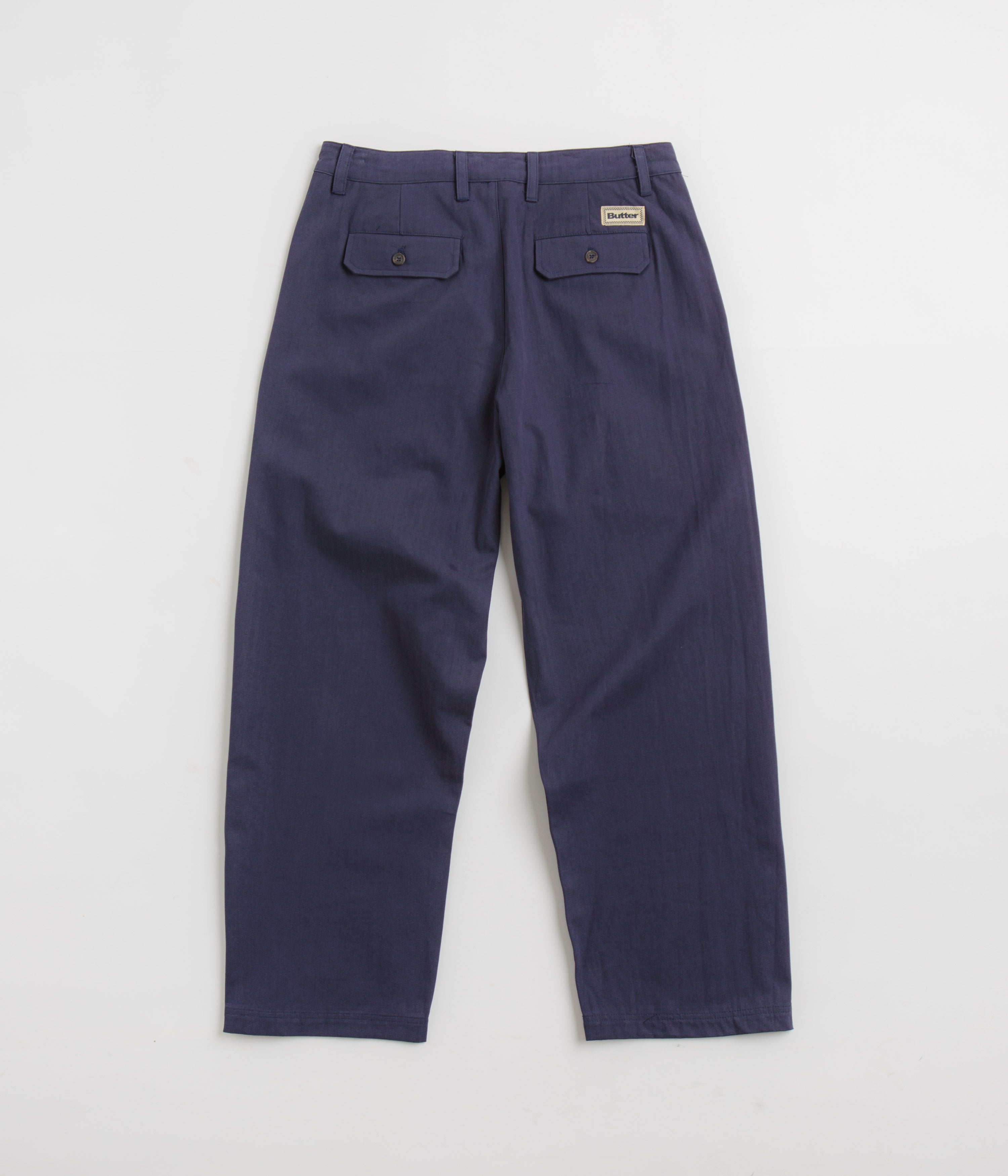 Navy Butter Goods Pleated Trousers - A Must - Have Fashion Item
