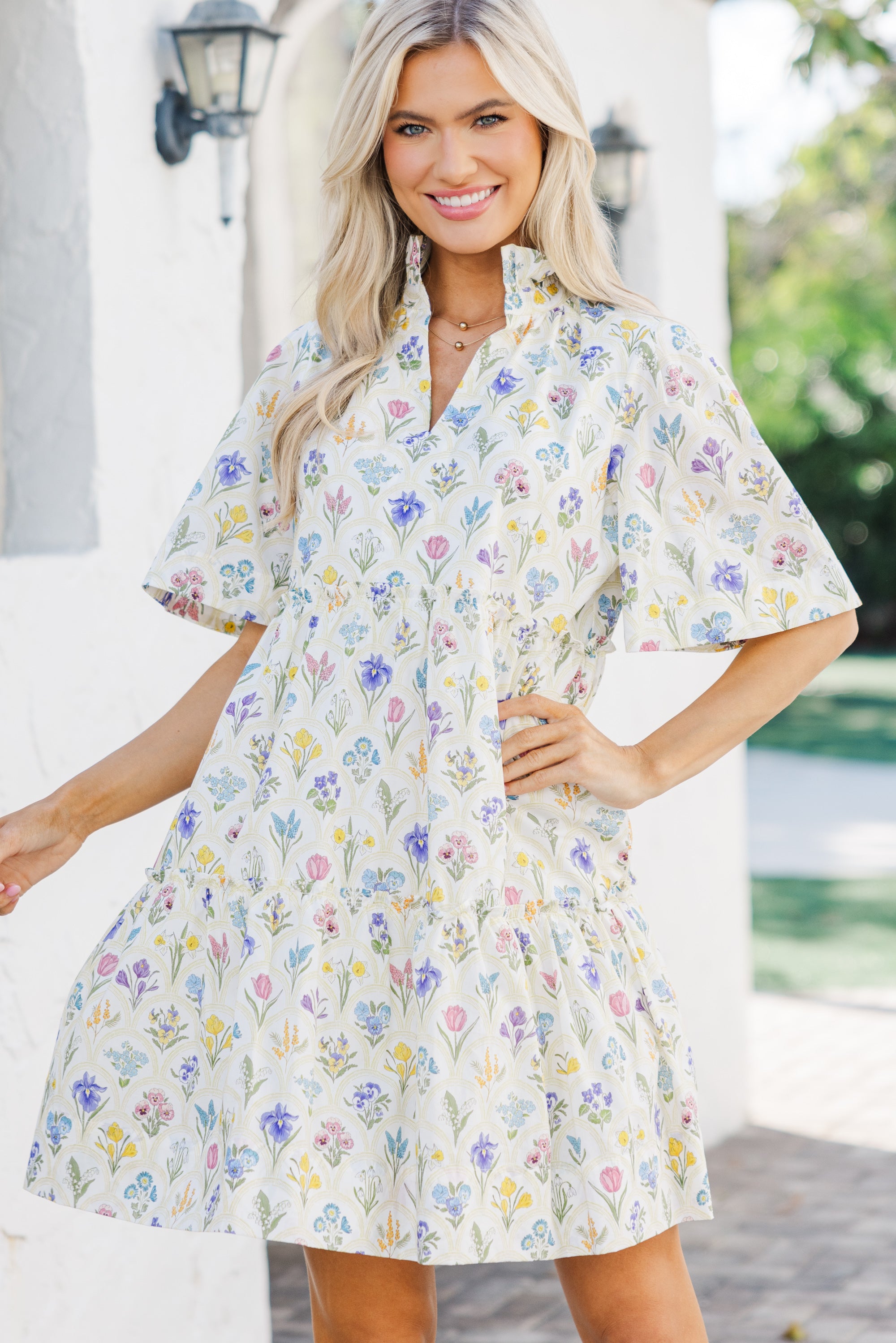 Fabulous Floral Medallion Babydoll Dress - Feel Your Best!