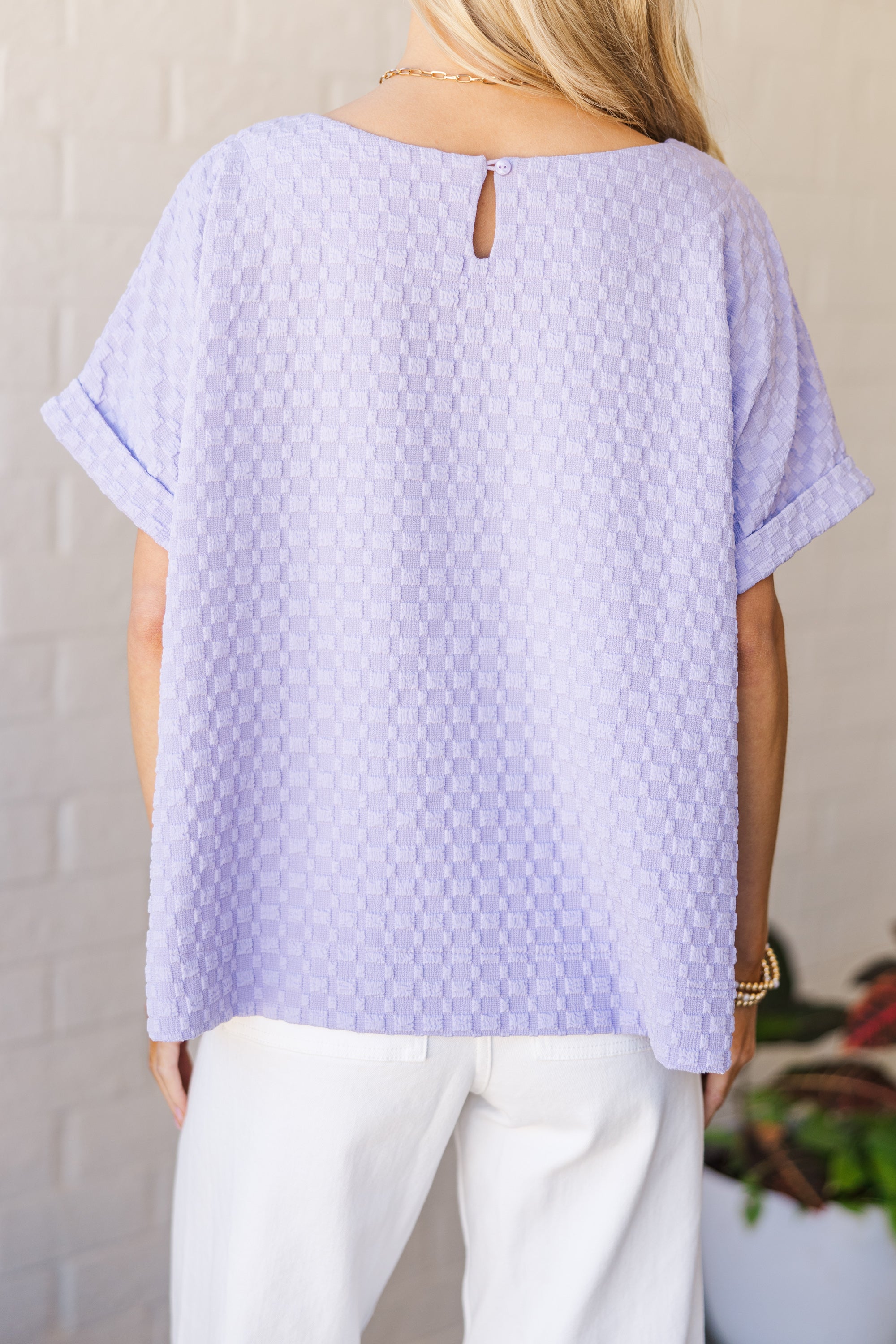 All Is Well Charming Lavender Textured Top - A Must-Have!