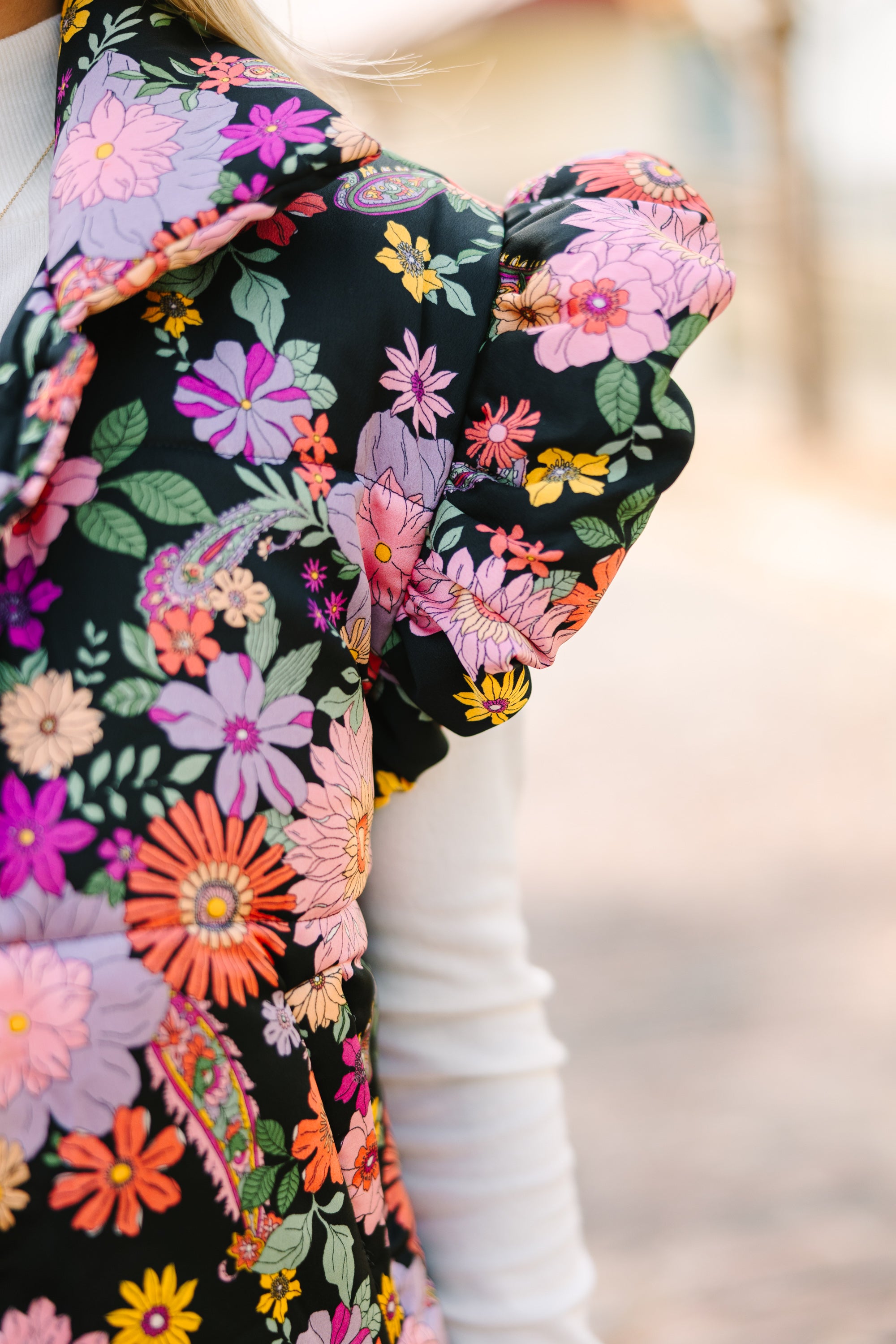 Be True To You: Enchanting Black Floral Vest