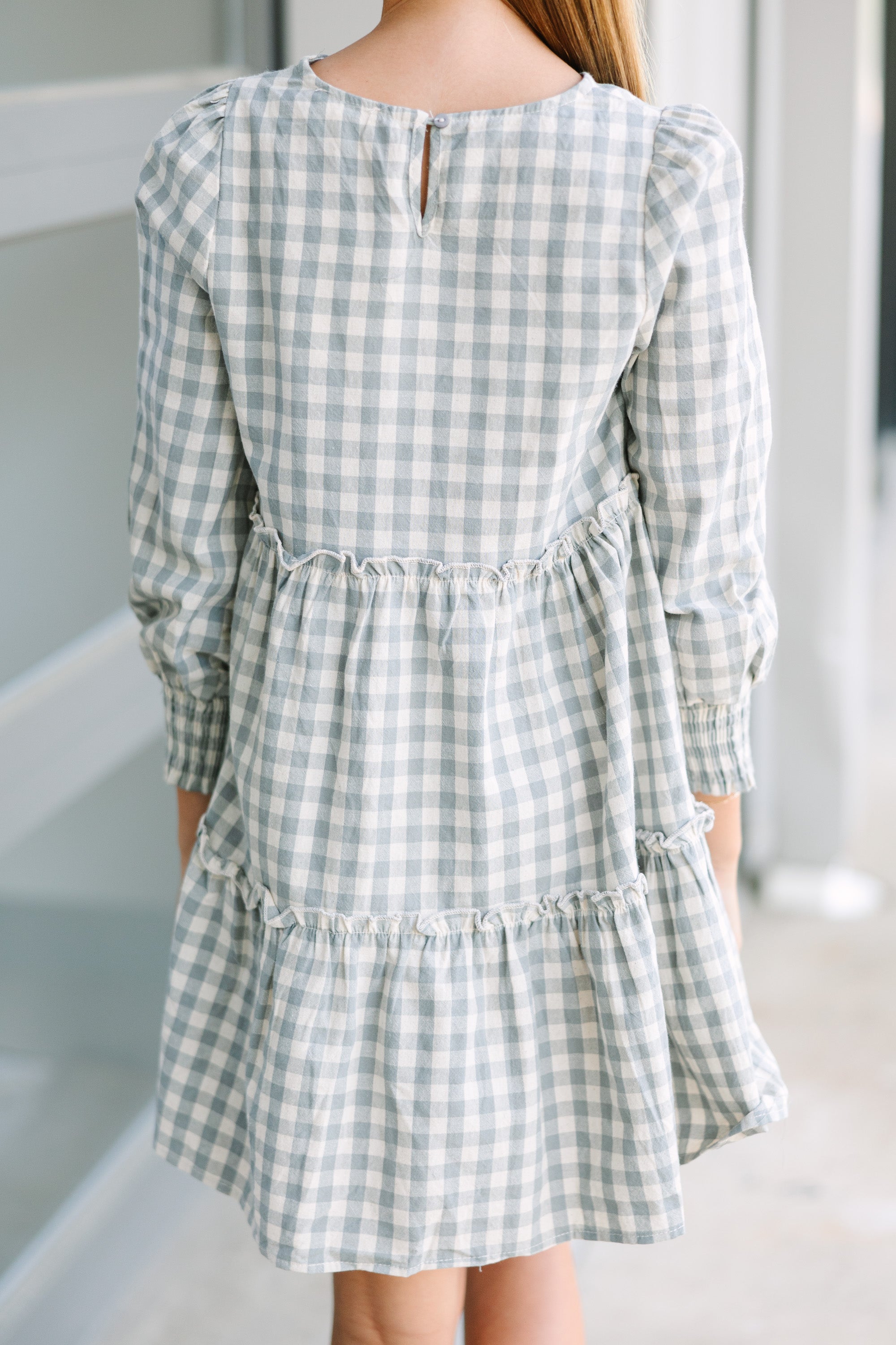 Gorgeous Girls' Gray Gingham Dress for Every Day