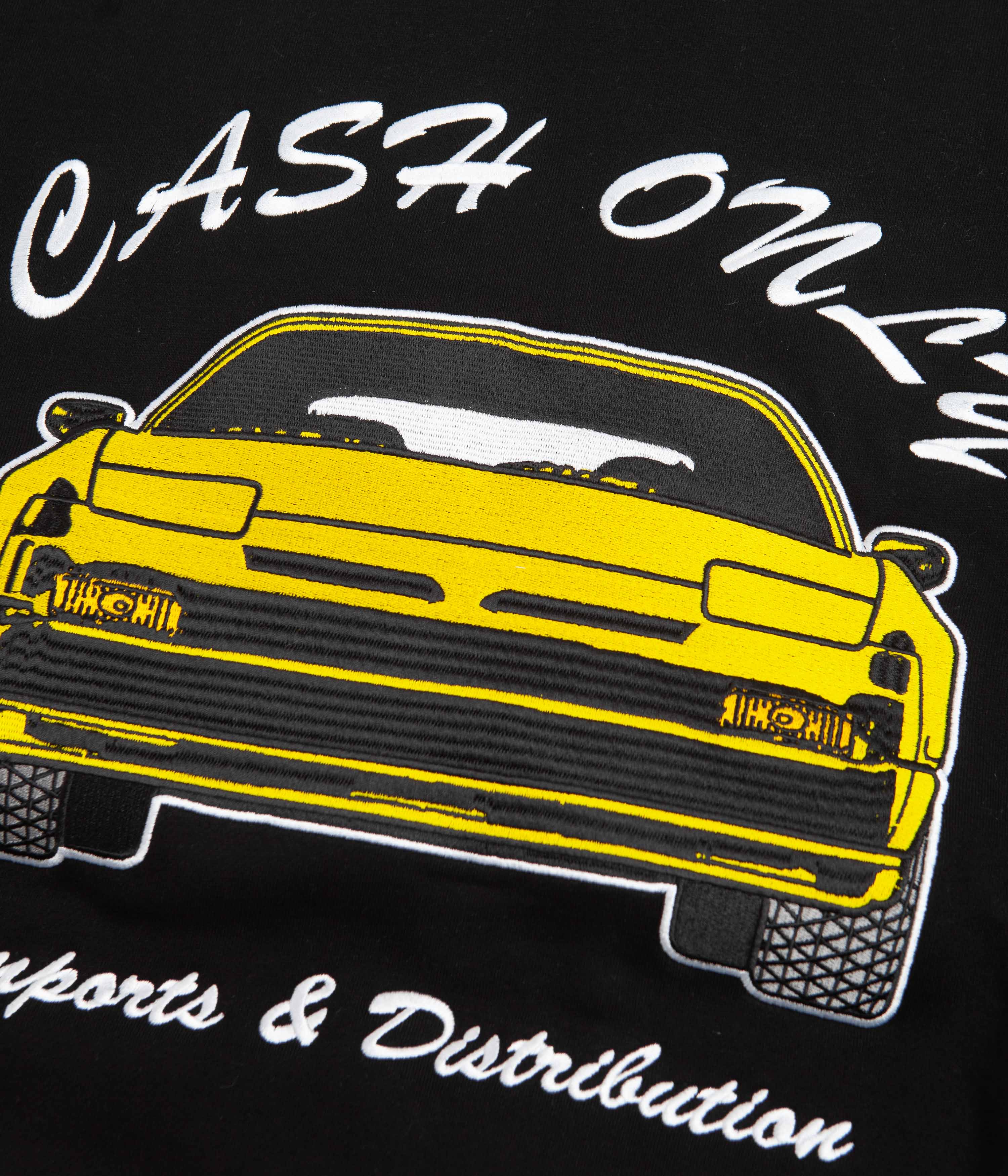 Cash Only Black Car Embroidered Crewneck Sweatshirt - A Must-Have!