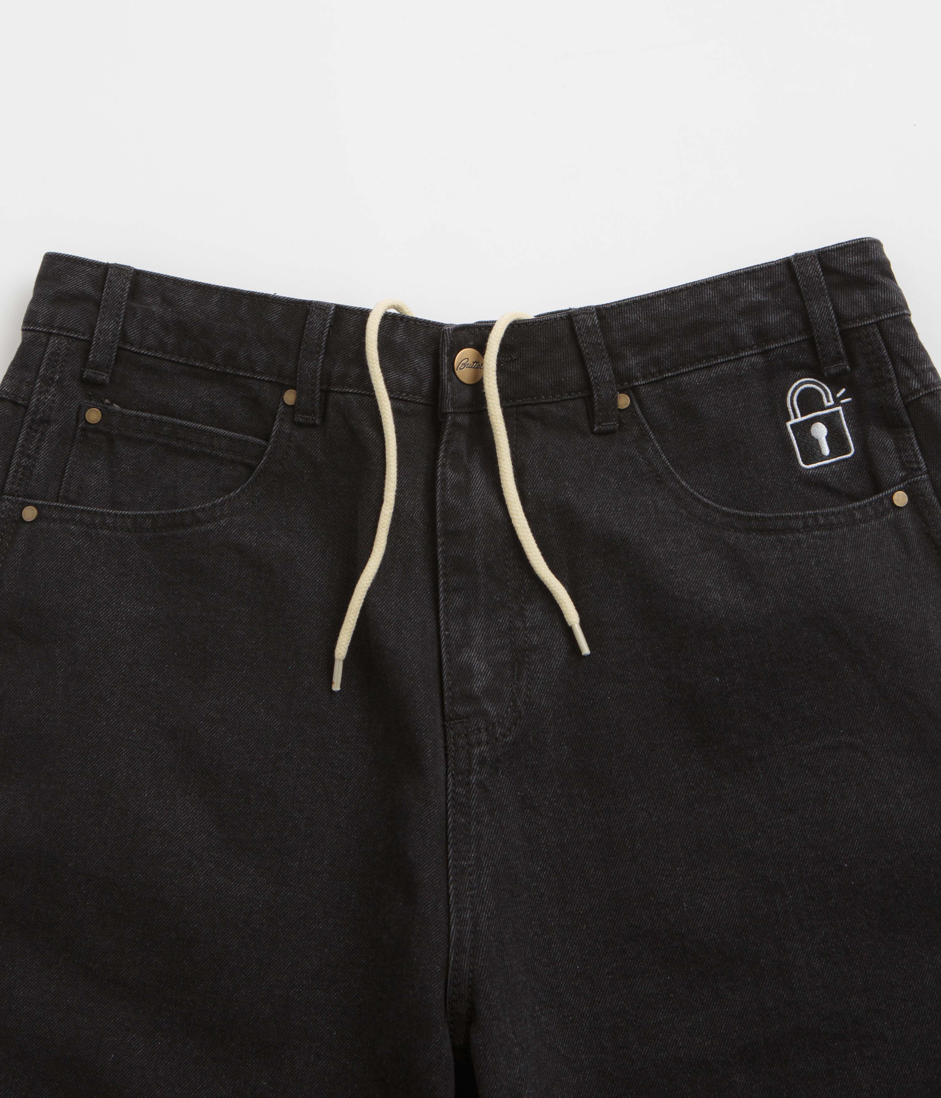Butter Goods Lock Flat Black Denim Shorts - A Must-Have!