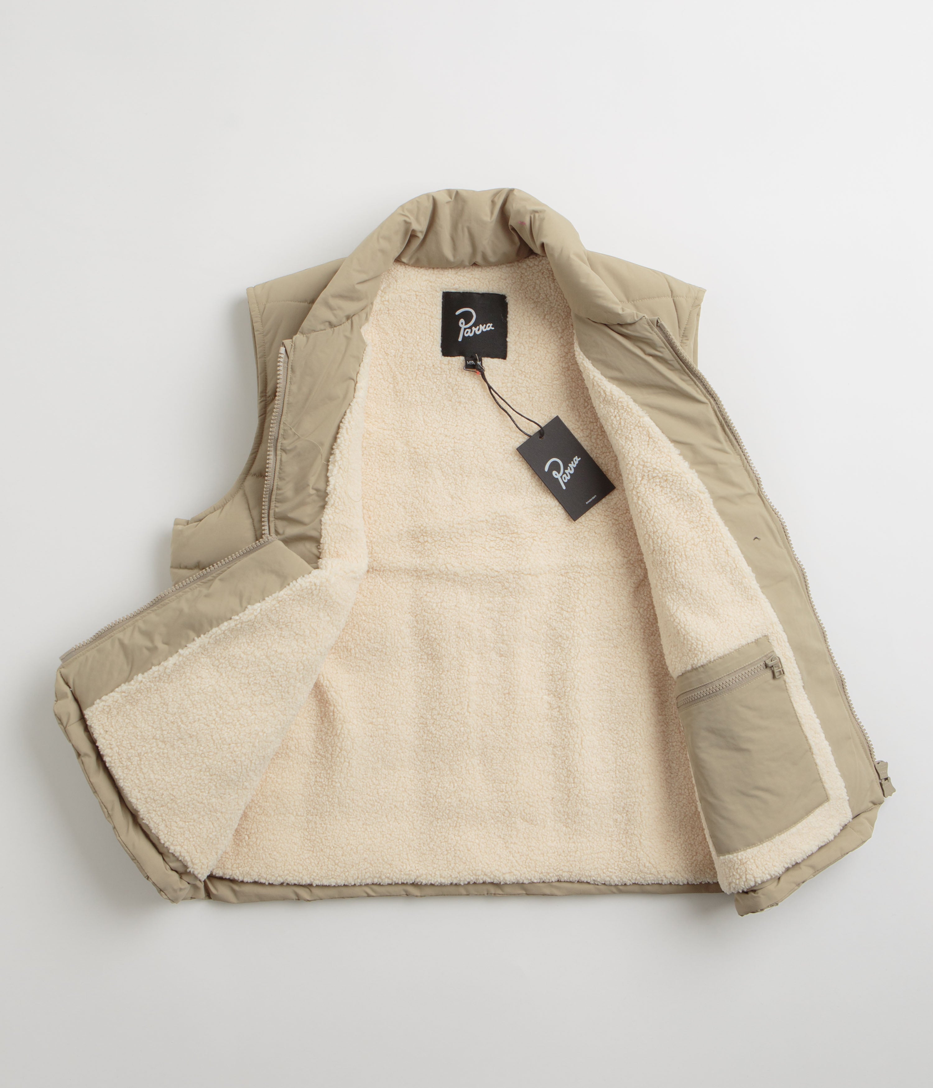 by Parra Tan Waved Alien Puffer Vest - A Fashion Statement!