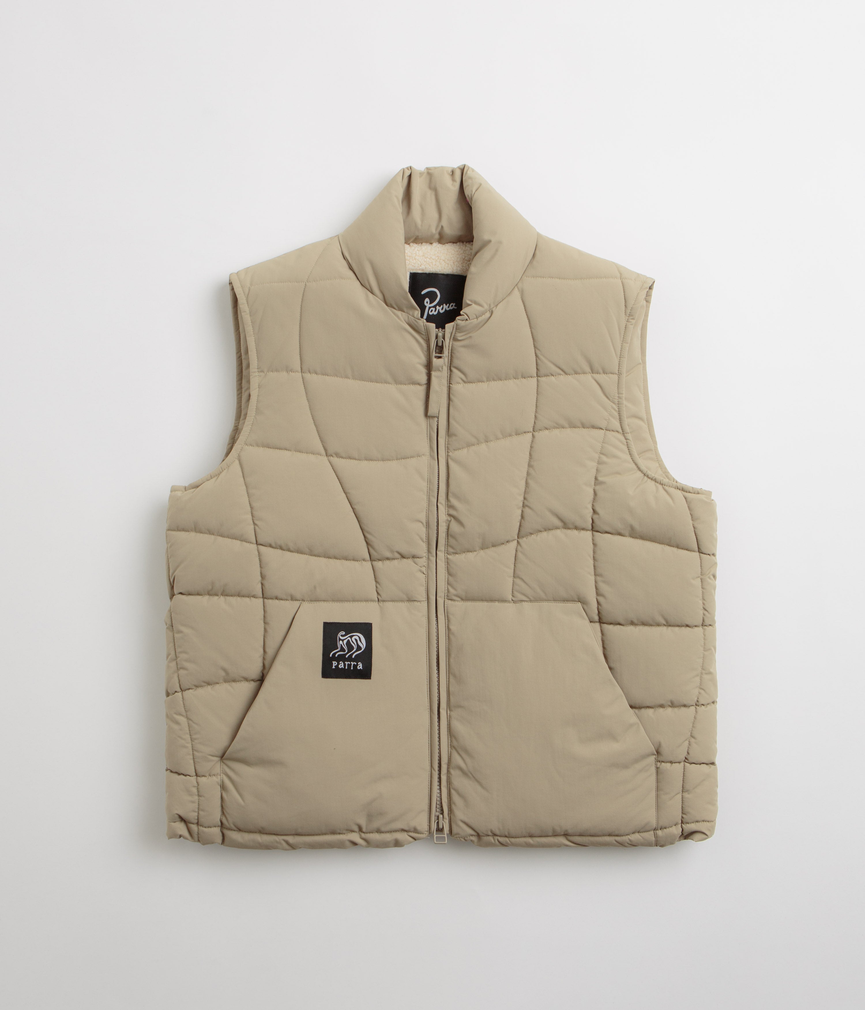 by Parra Tan Waved Alien Puffer Vest - A Fashion Statement!
