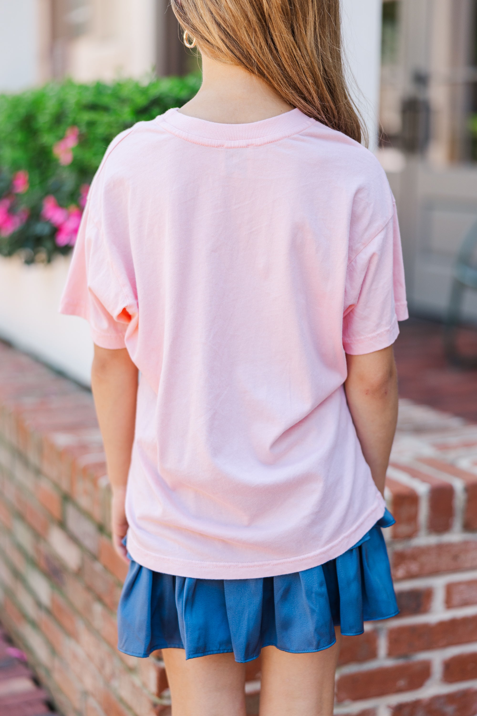 Girls' Irresistible Peach Pink Oversized Tee