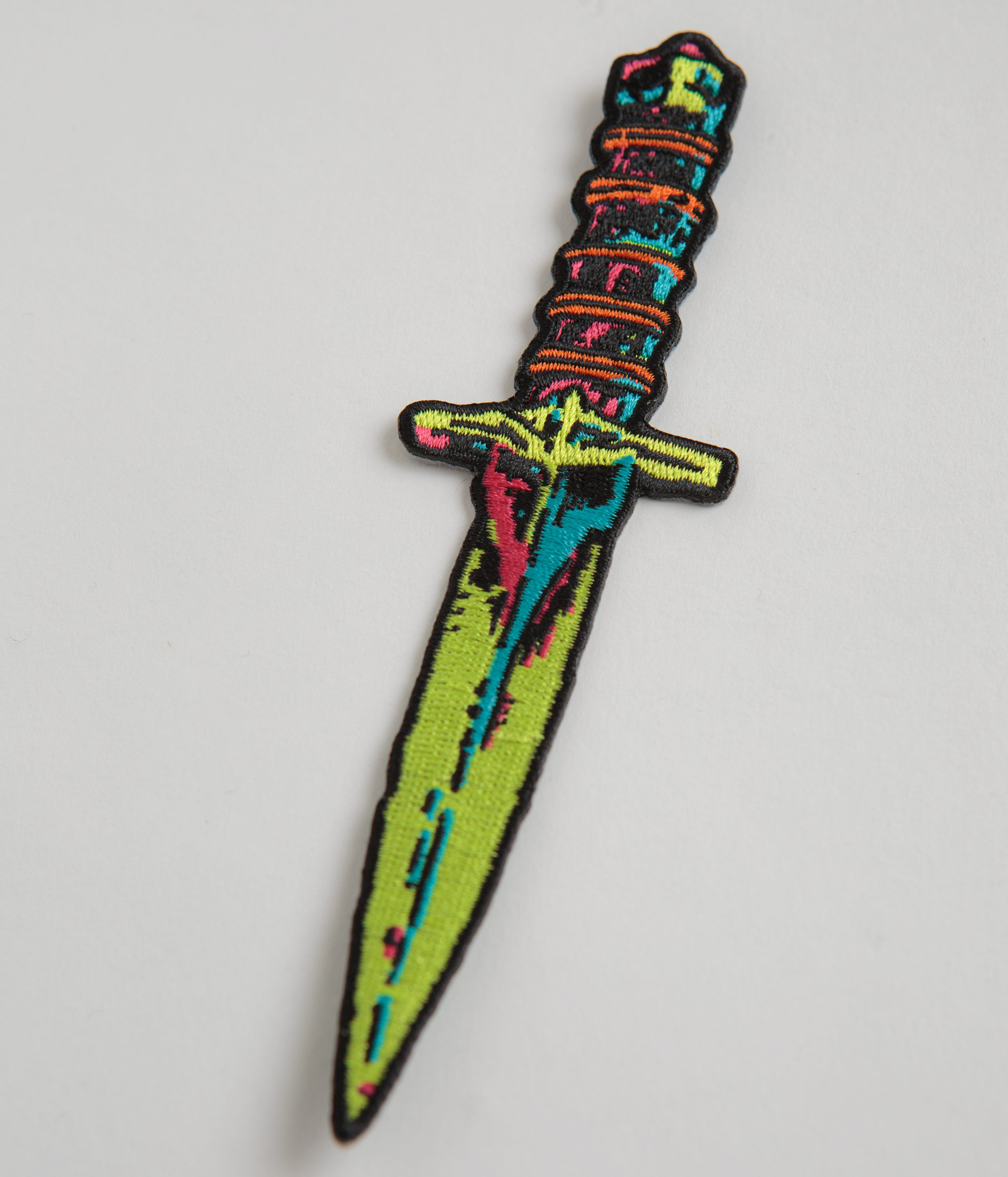 Multi-Colored Dungeon Dagger Iron-On Patch - A Must-Have!