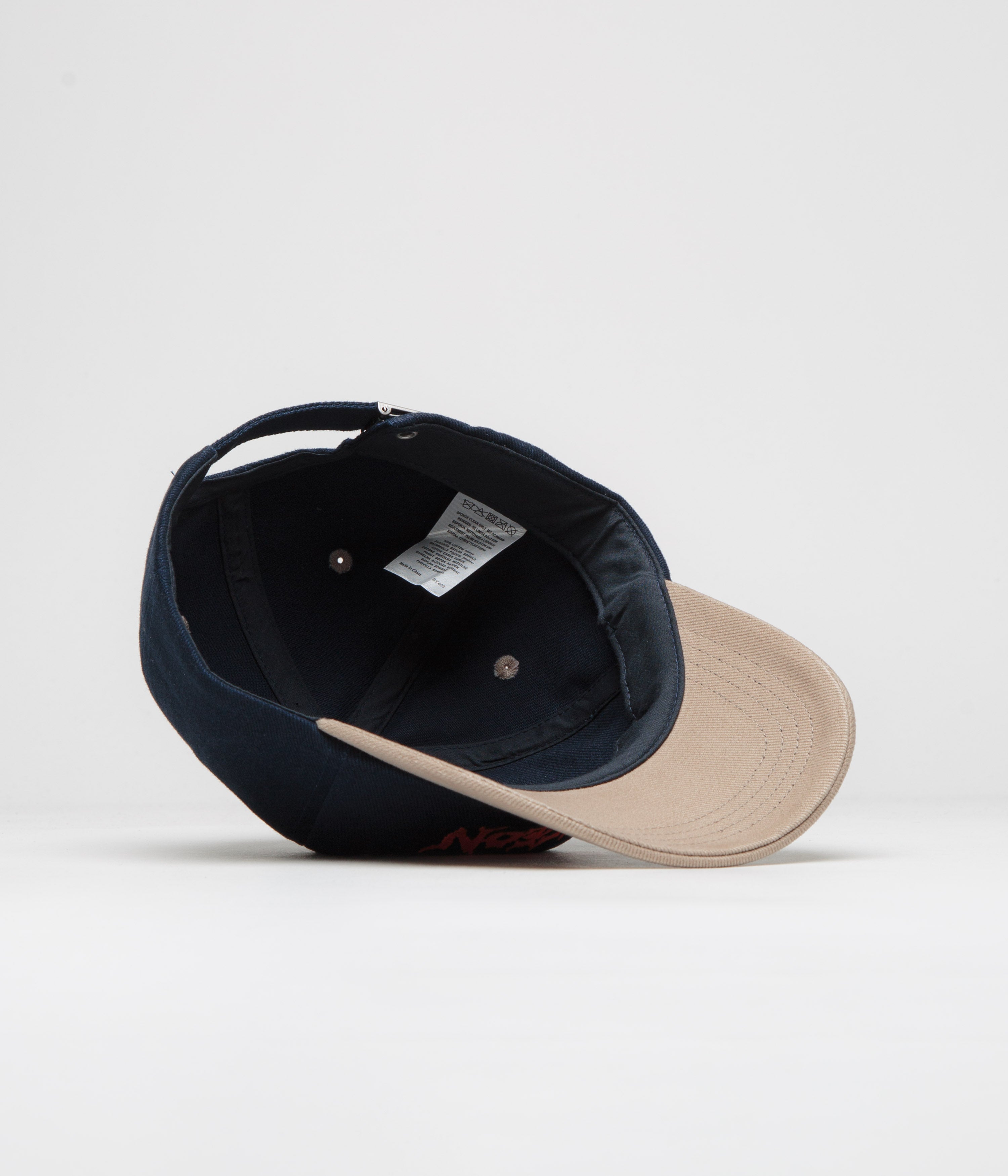 Dungeon Navy Taupe & Neon Orange Embroidered Logo Cap - A Must-Have!