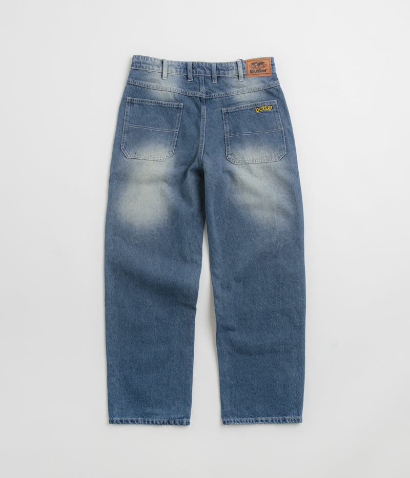 Butter Goods Alpine Distressed Faded Blue Jeans - A Must - Have Fashion Piece