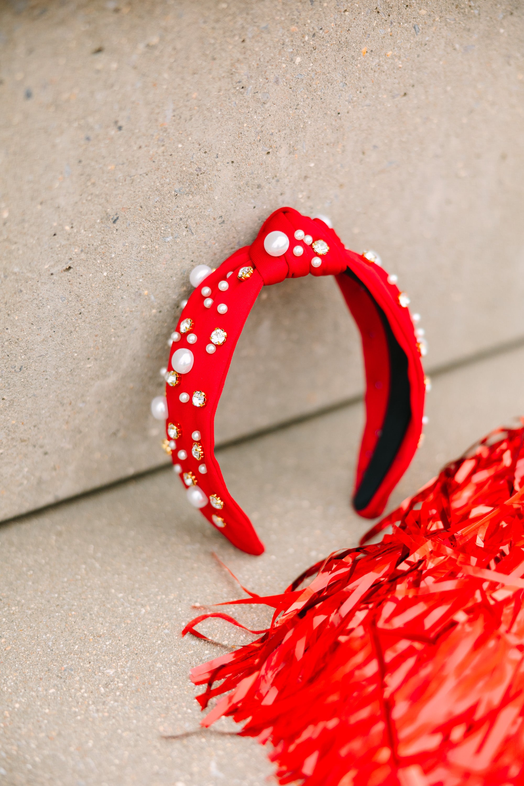 Gorgeous All in Red Embellished Headband