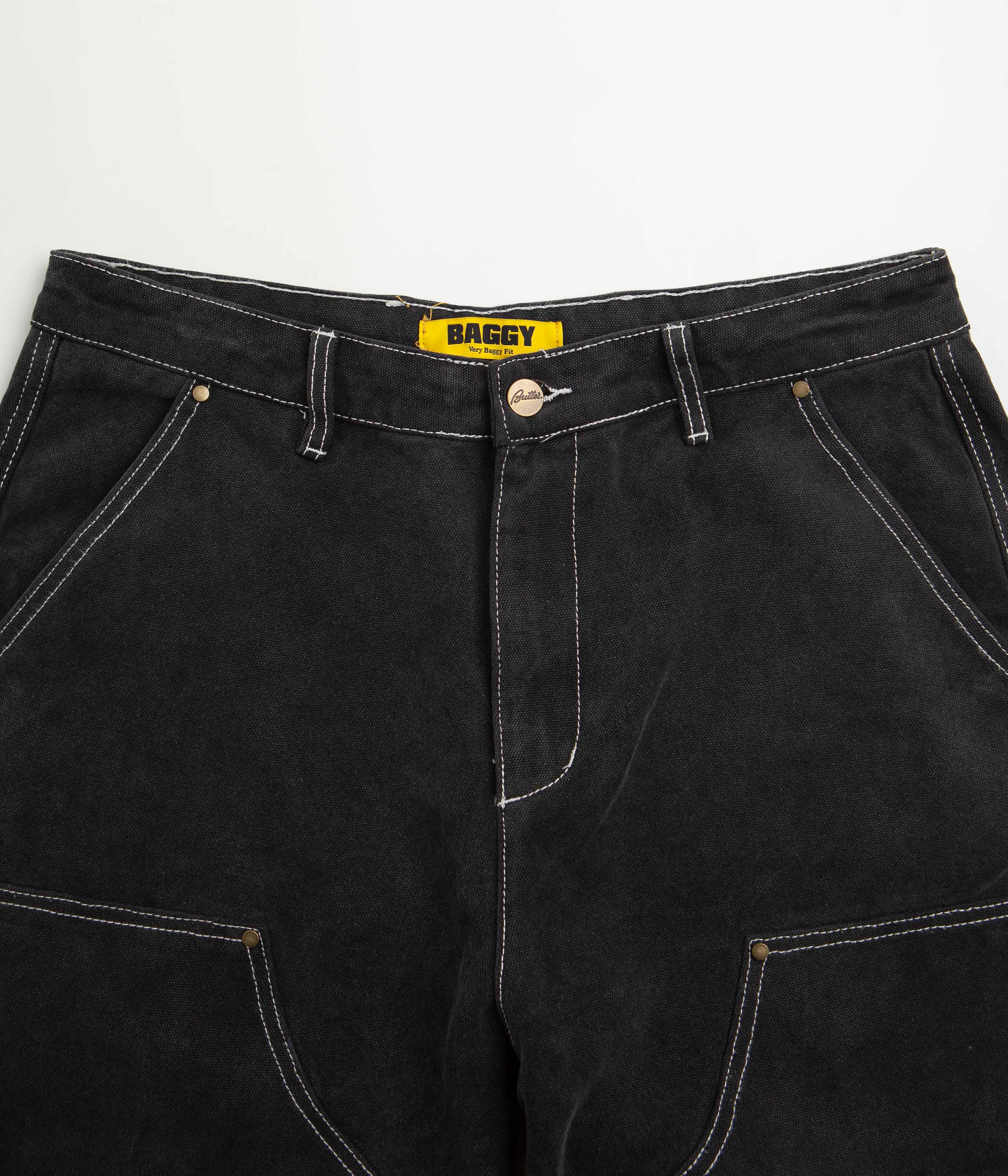 Butter Goods Washed Black Double Knee Work Pants - A Must - Have!