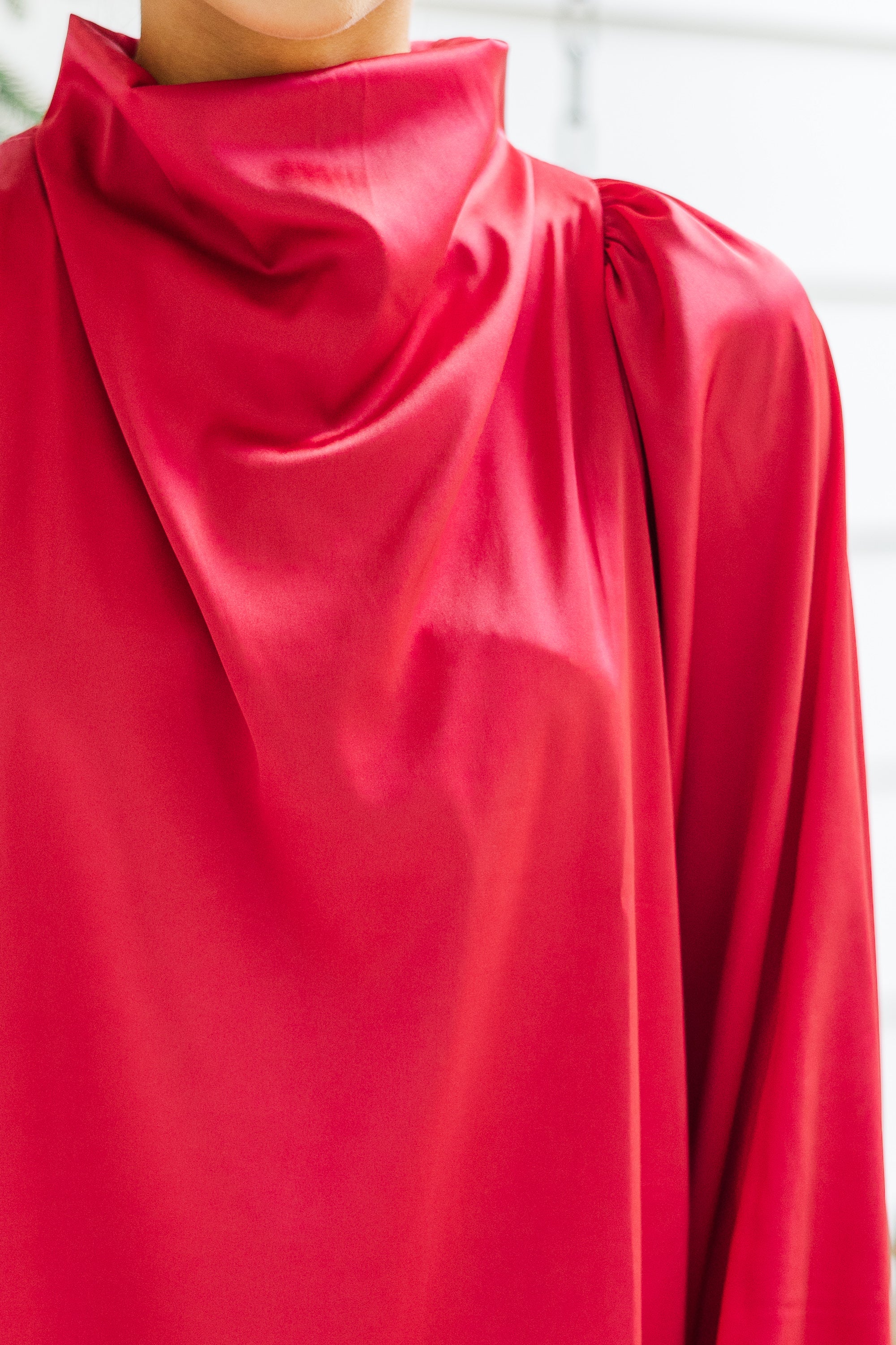Red Satin Bliss Blouse - Embrace the Joy!