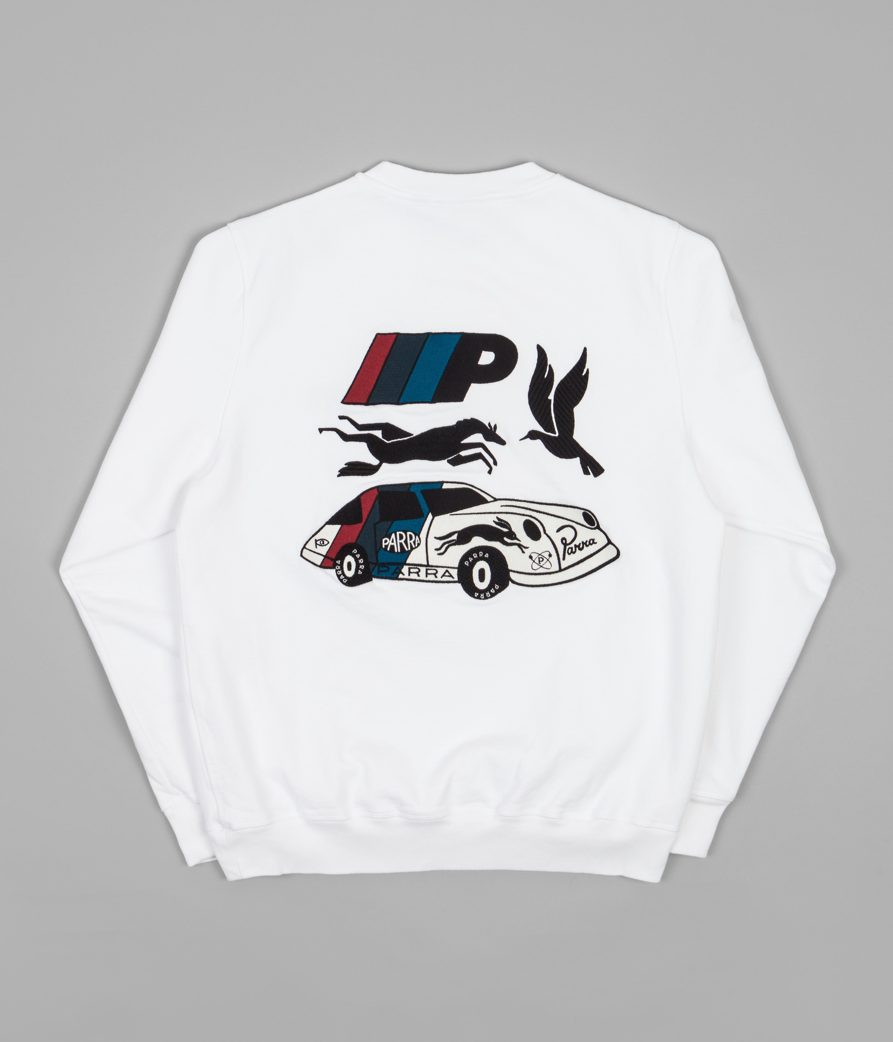 by Parra Parra Racing Team White Crewneck Sweatshirt - A Must - Have!