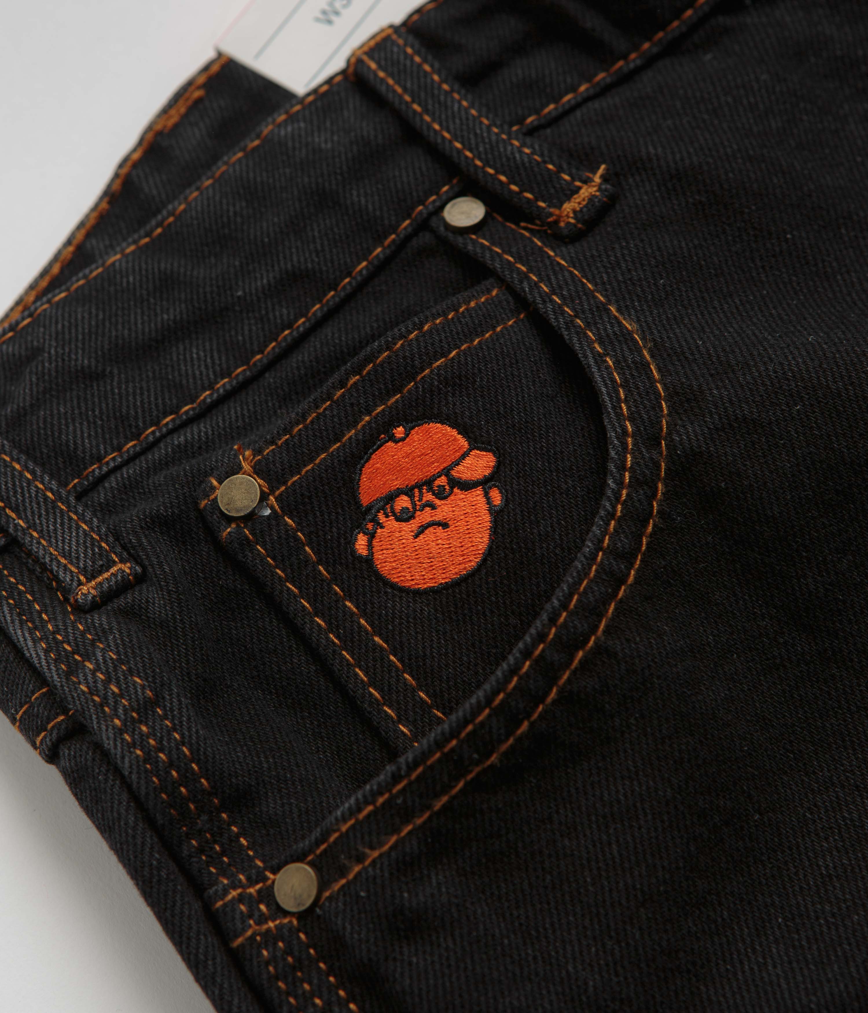 Butter Goods Santosuosso Washed Black & Orange Jeans - Ultra Baggy Style!