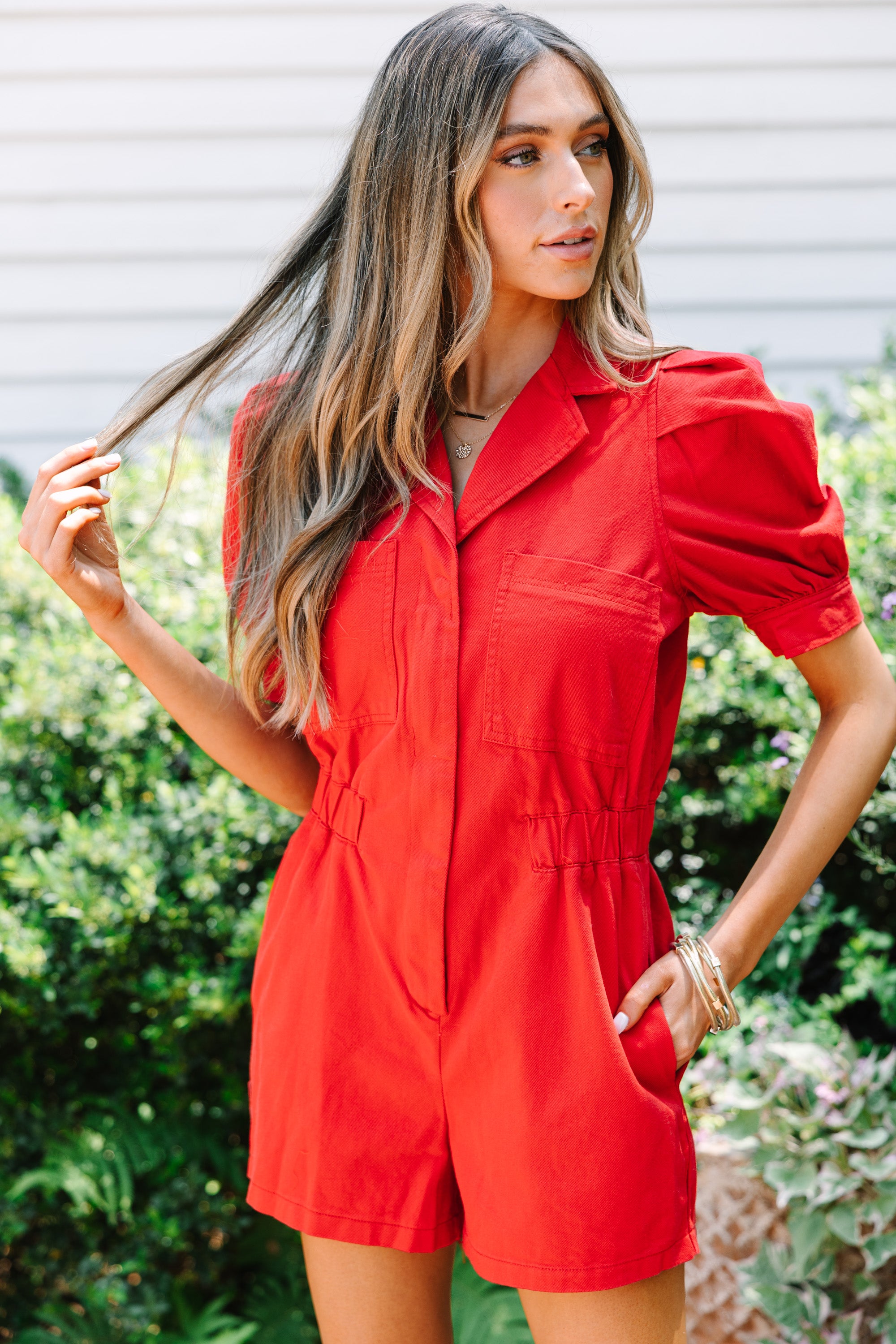 Red Cotton Summer Fun Romper: Got It All!