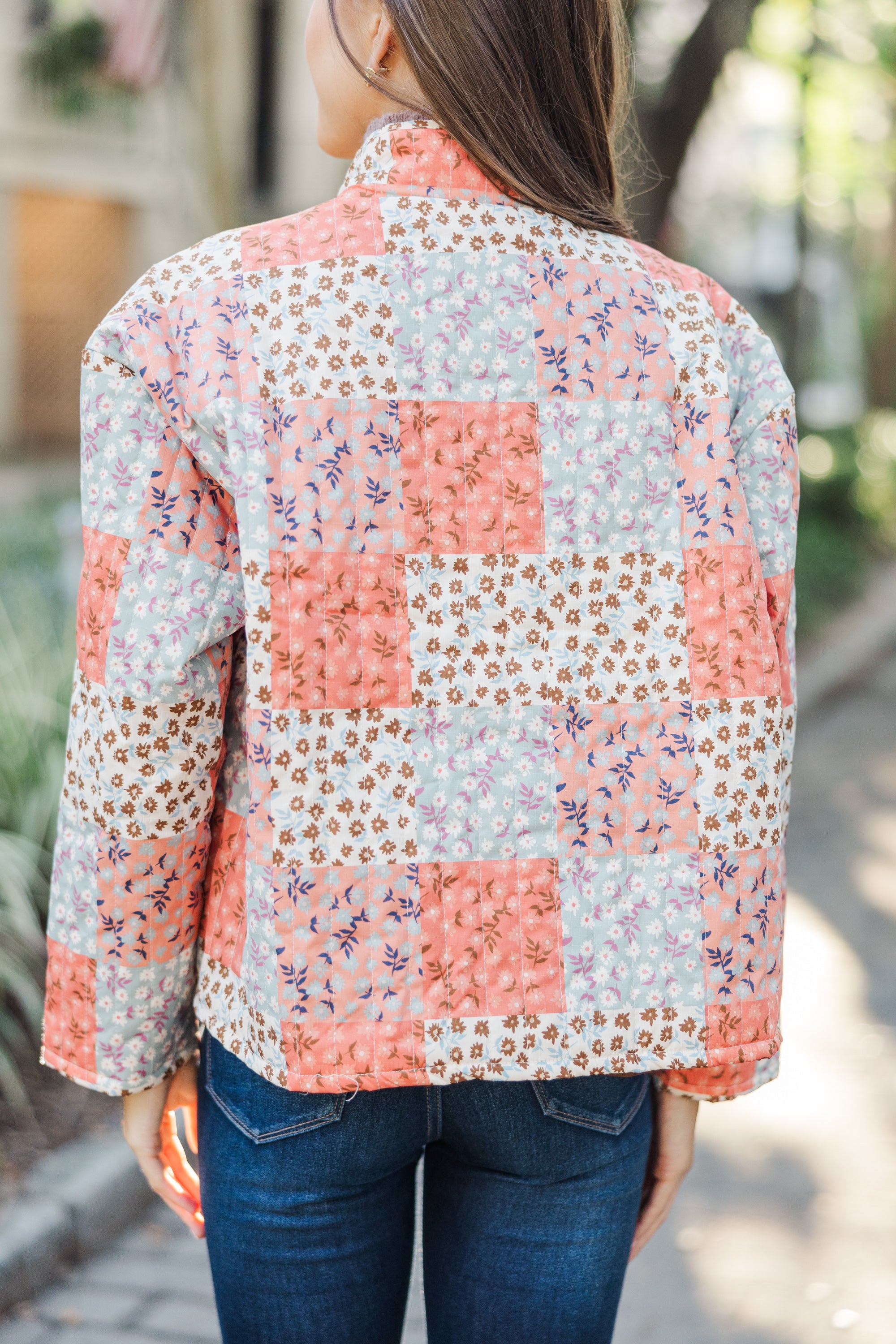 Gorgeous All - In - A - Day Multi - Colored Floral Patchwork Jacket