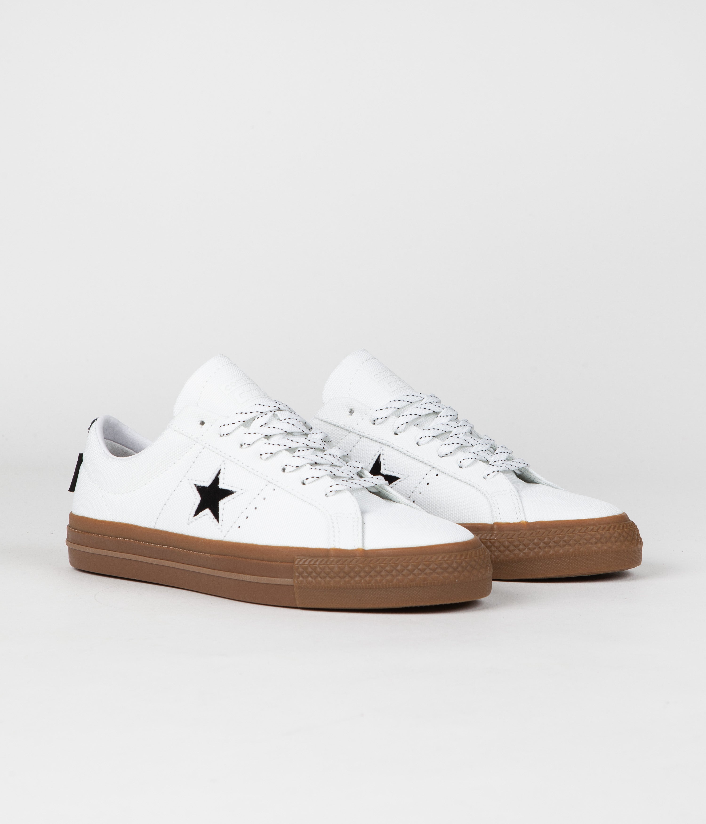 Converse One Star Pro Cordura Canvas Ox Shoes - Stylish White/Black/Dark Gum