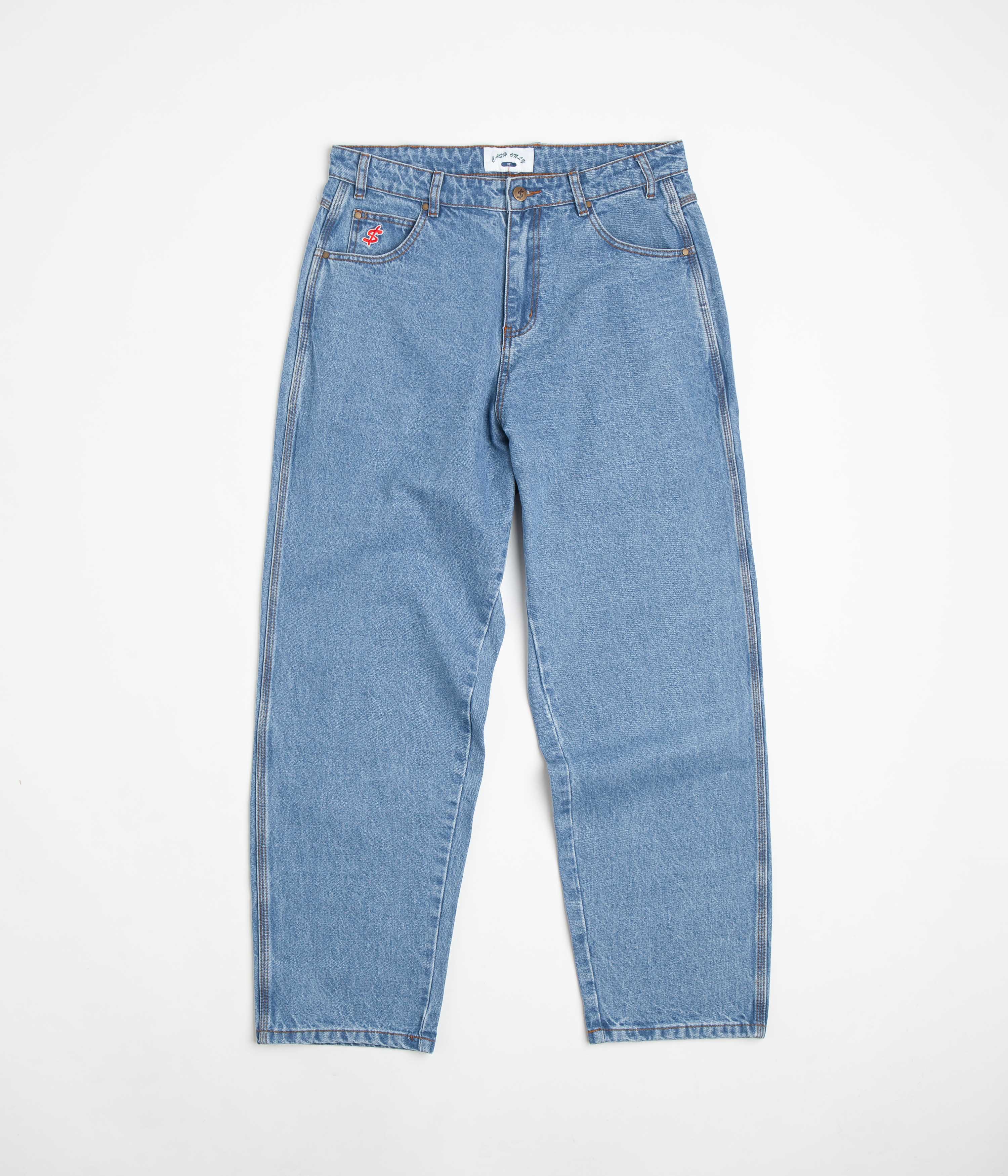 Cash Only Washed Indigo Baggy Jeans: A Skate-Inspired Fashion Statement