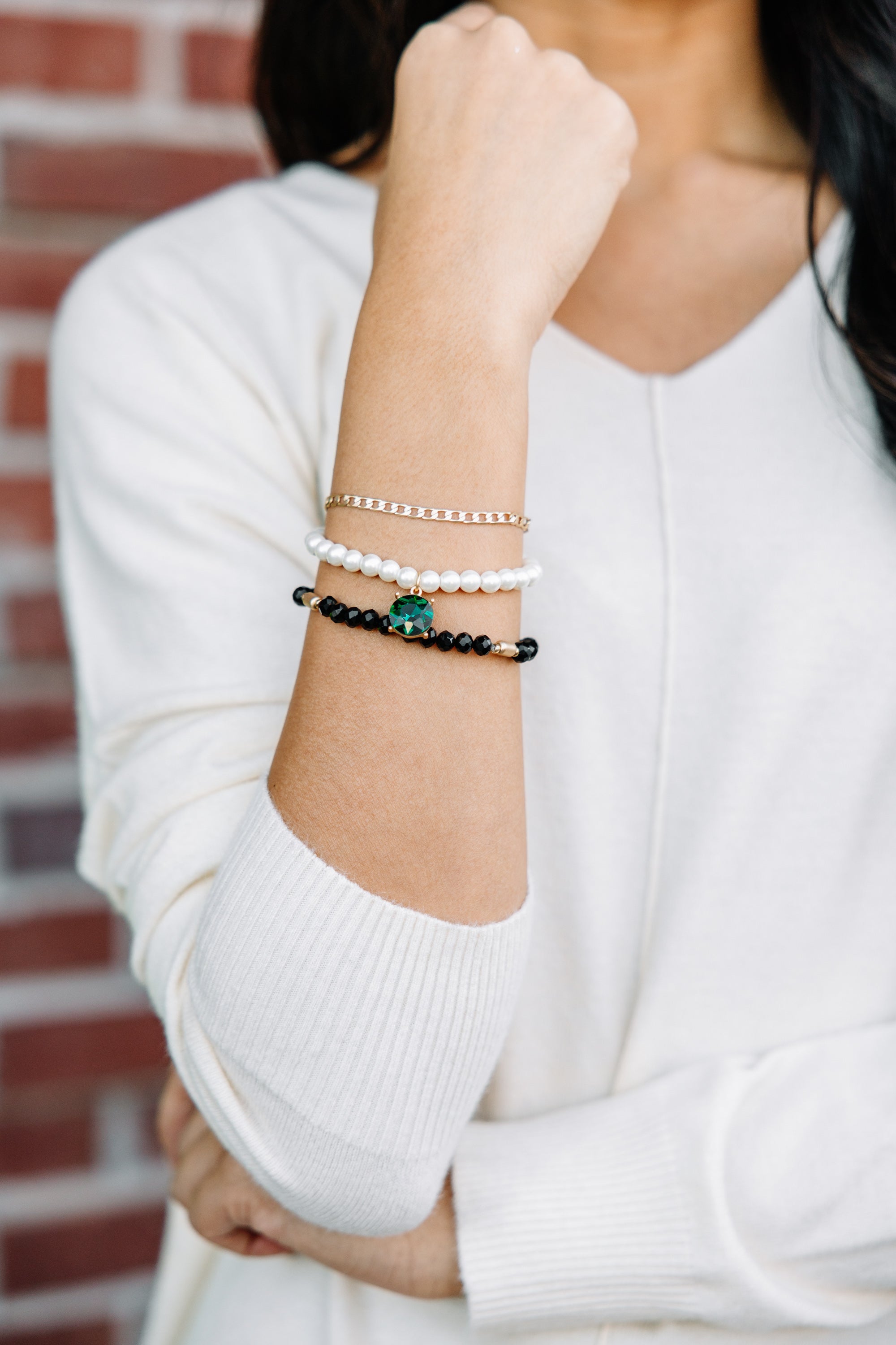 Enchanting Jet Black Emerald Pendant Bracelet Set