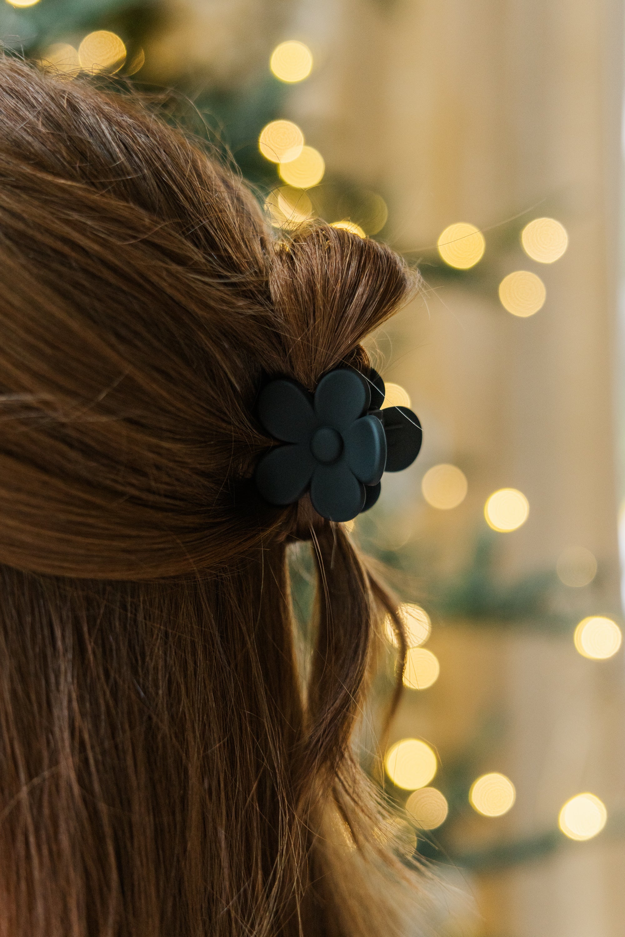 Adorable Girls' Black Pretty Petals Flower Hair Clip