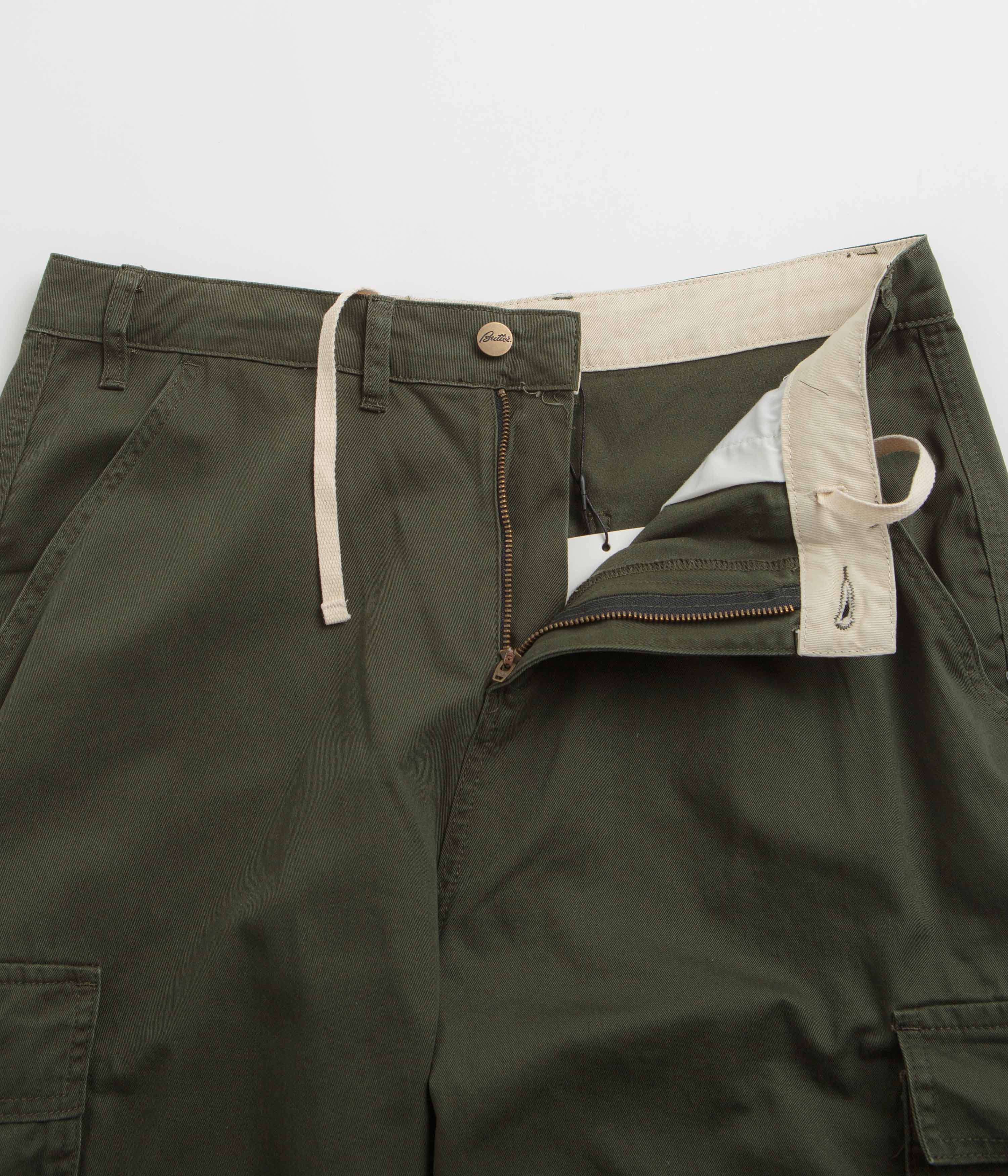 Butter Goods Forest Green Field Cargo Pants - Fashionably Distressed!