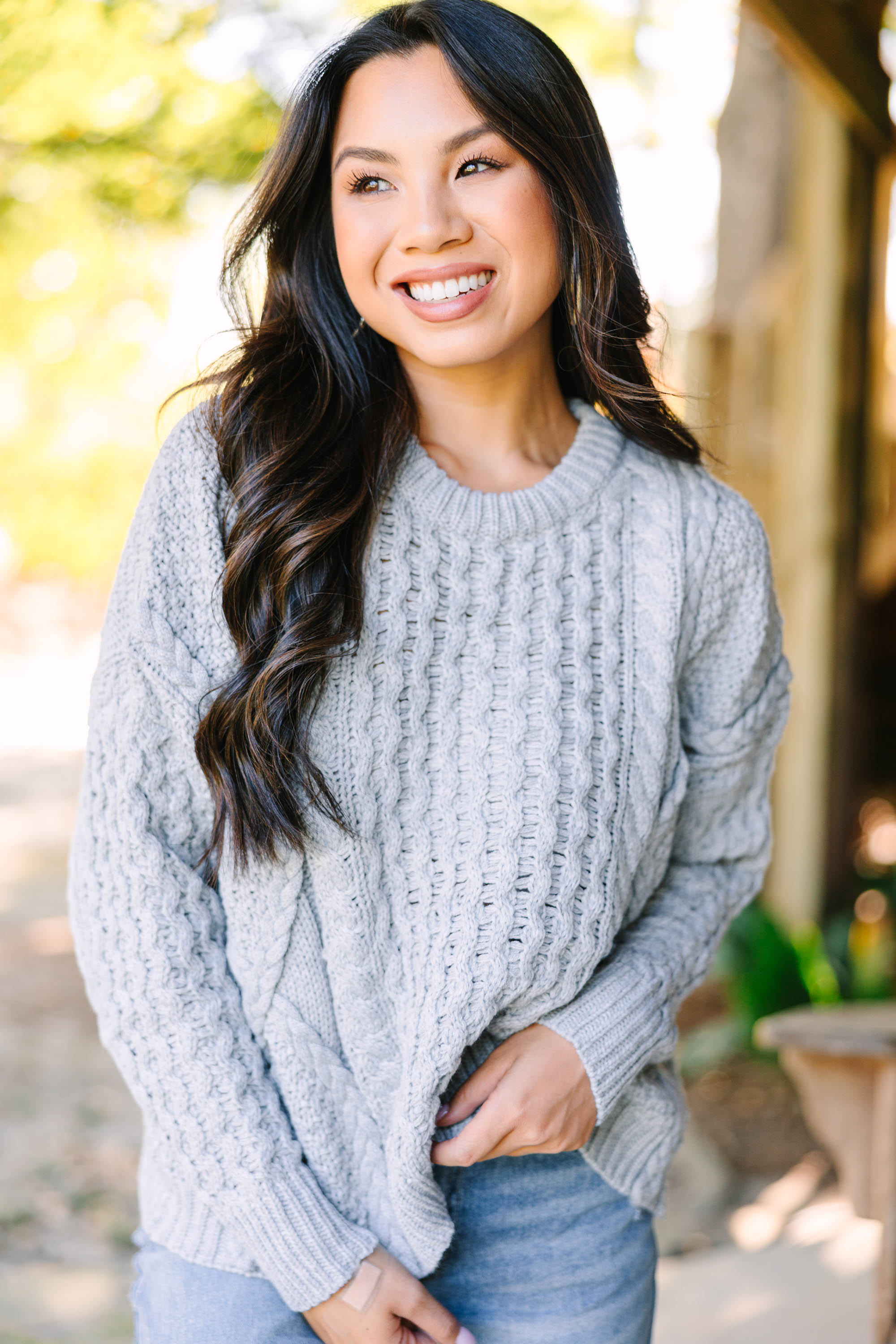 Be The Best: Gray Cable Knit Cozy Sweater