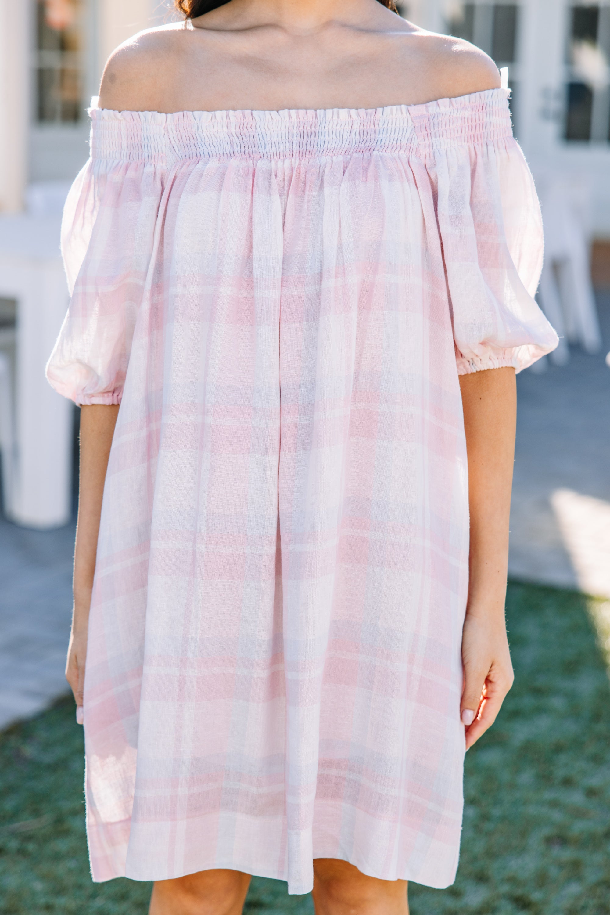 Absolutely Irresistible Pink Plaid Babydoll Dress