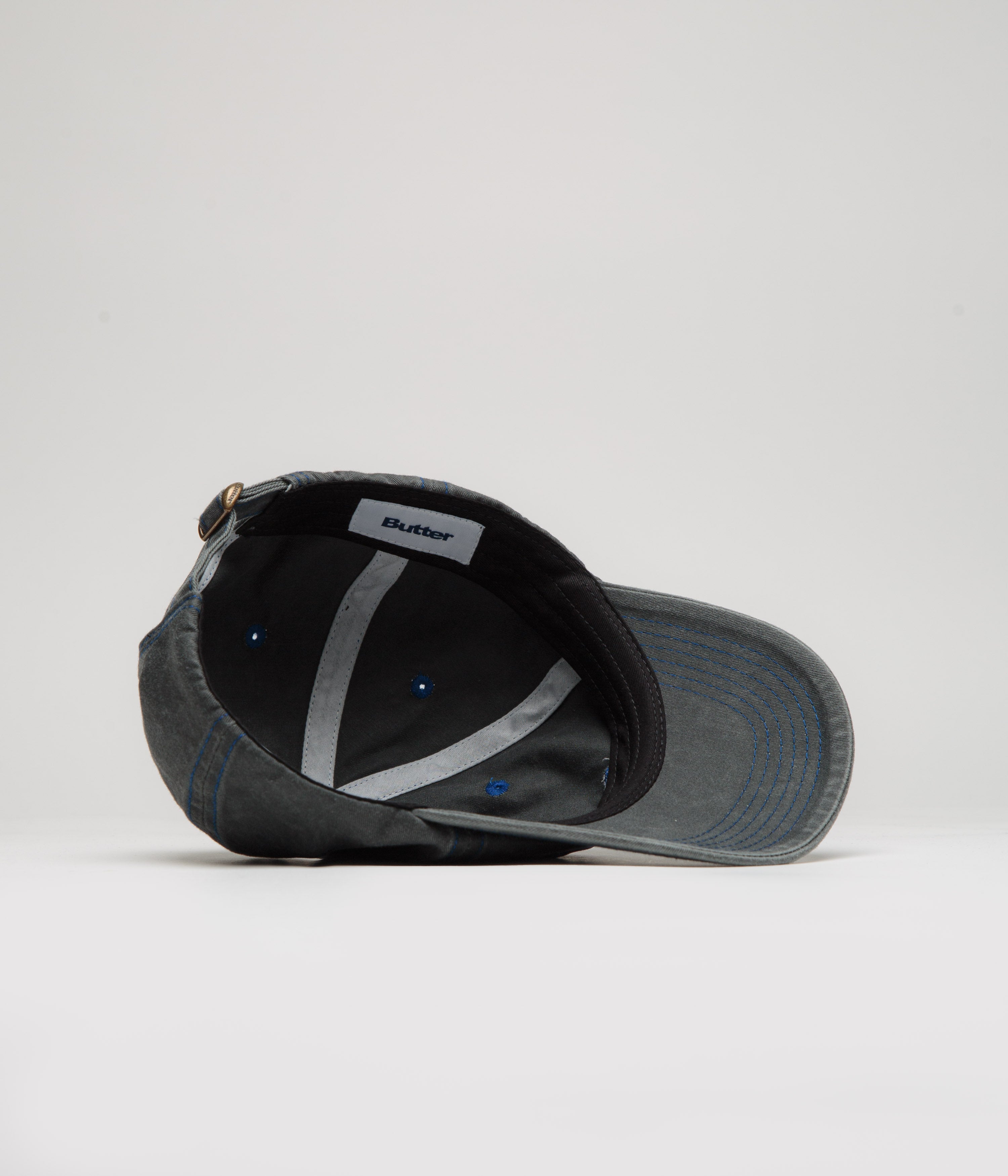 Butter Goods Washed Black & Blue Rounded Logo Cap - A Stylish Must-Have!