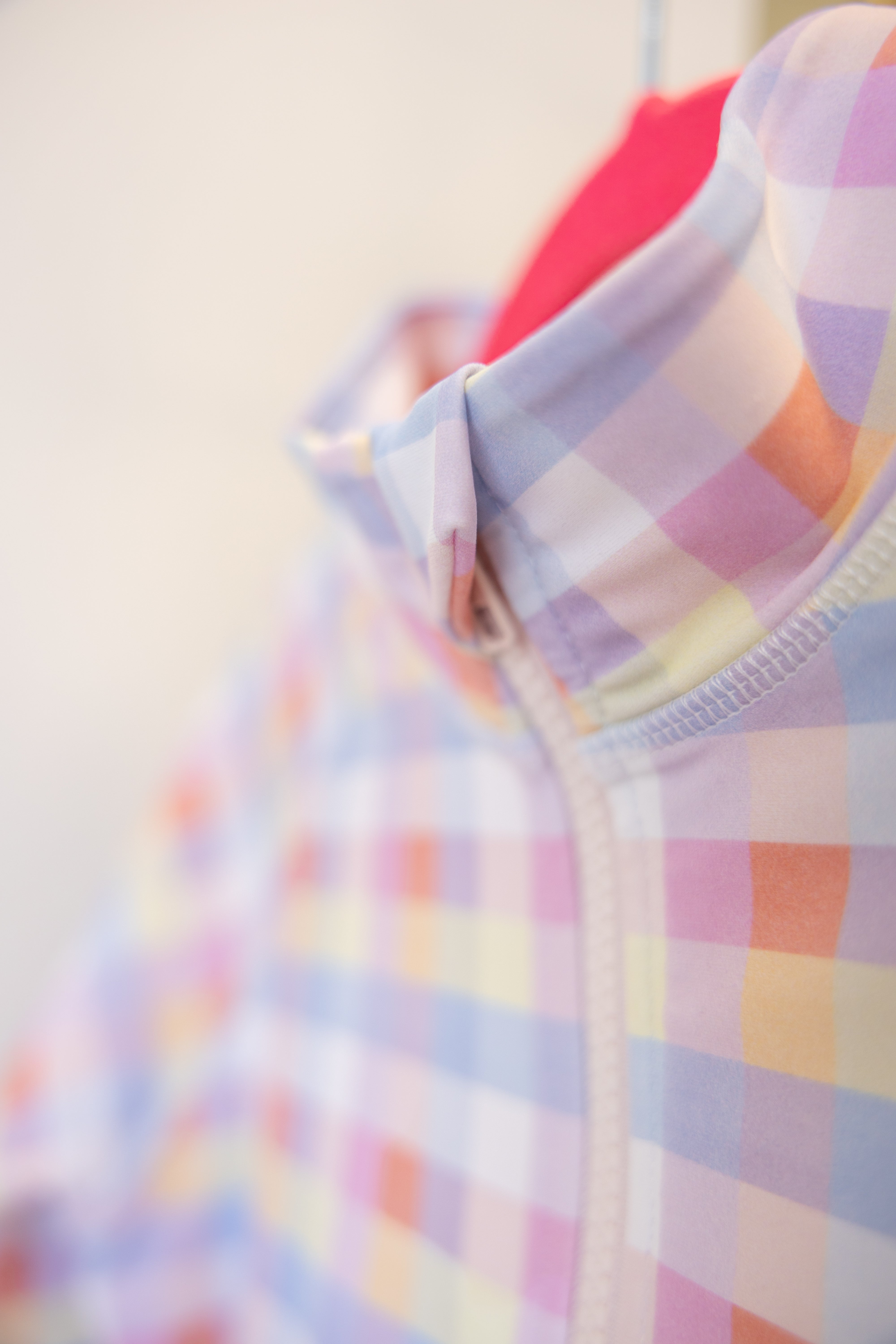 GIRLS: PREORDER NOW! The Adorable Carissa Light Blue Gingham Full Zip Rashguard