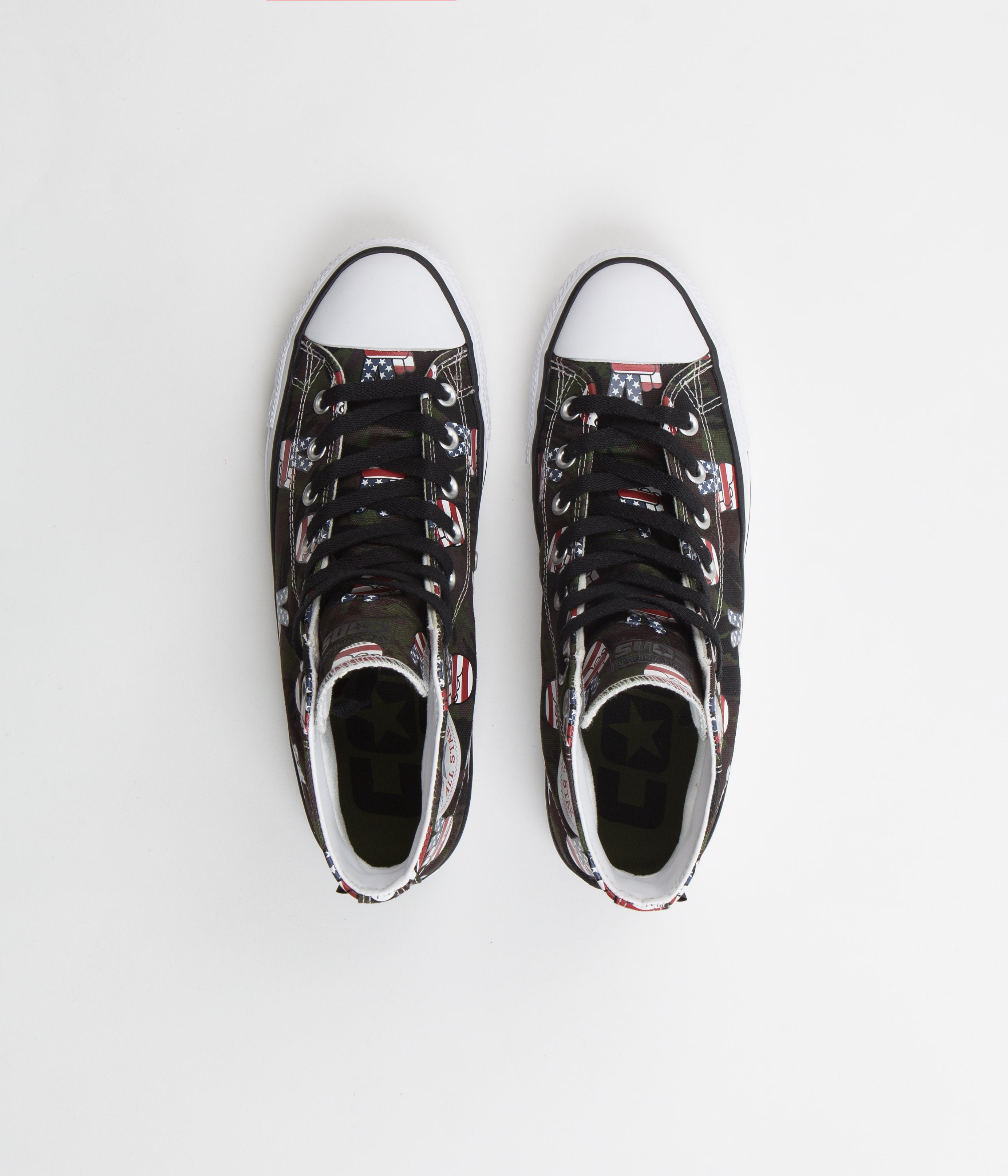 Converse CTAS Pro Hi Camo Peace Shoes - Bold Colors! Piquant Green, Insignia Blue, Varsity Red