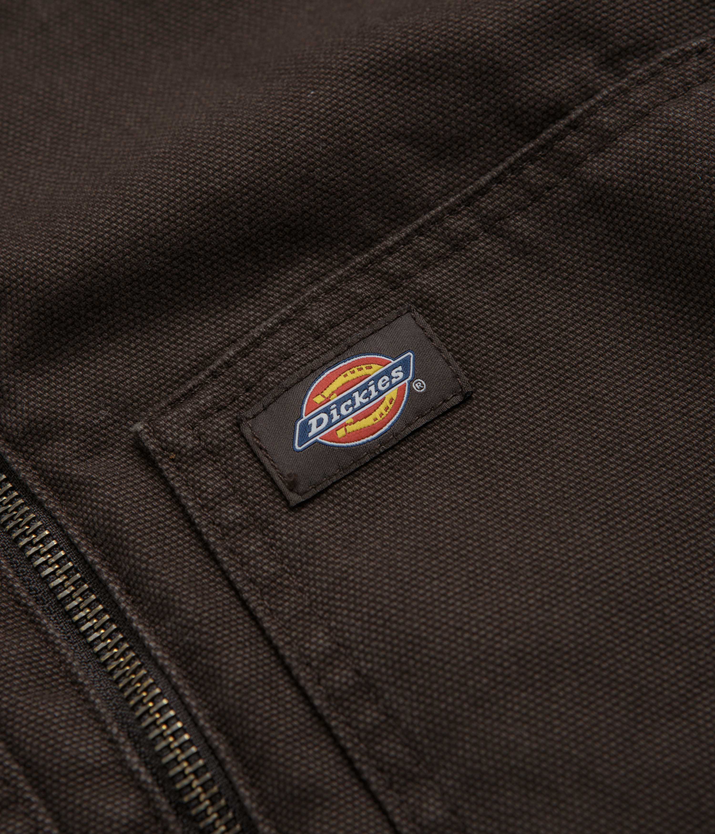 Dickies Dark Brown Hooded Duck Canvas Jacket - A Timeless Classic