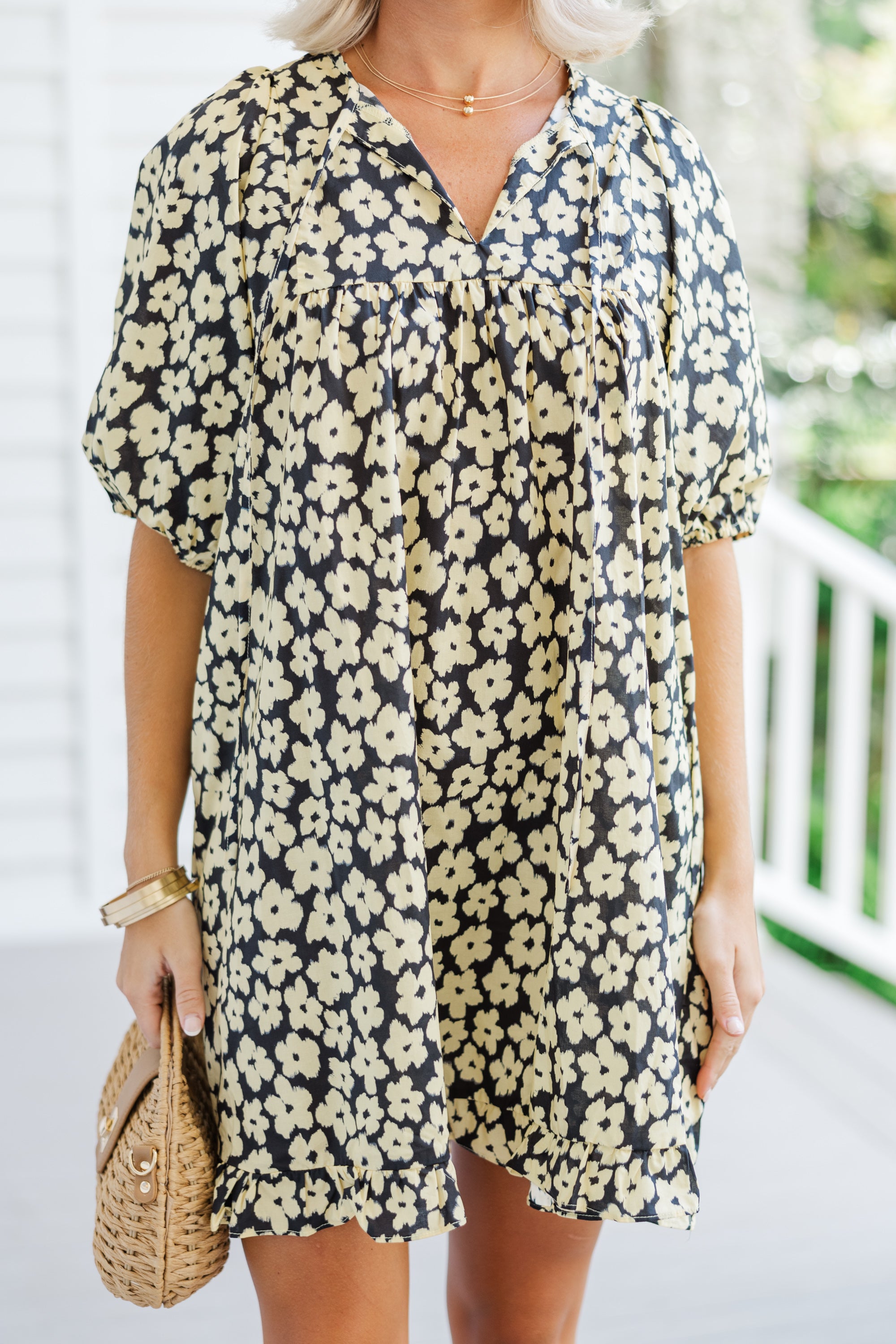 Be The One: Stunning Black Floral Babydoll Dress