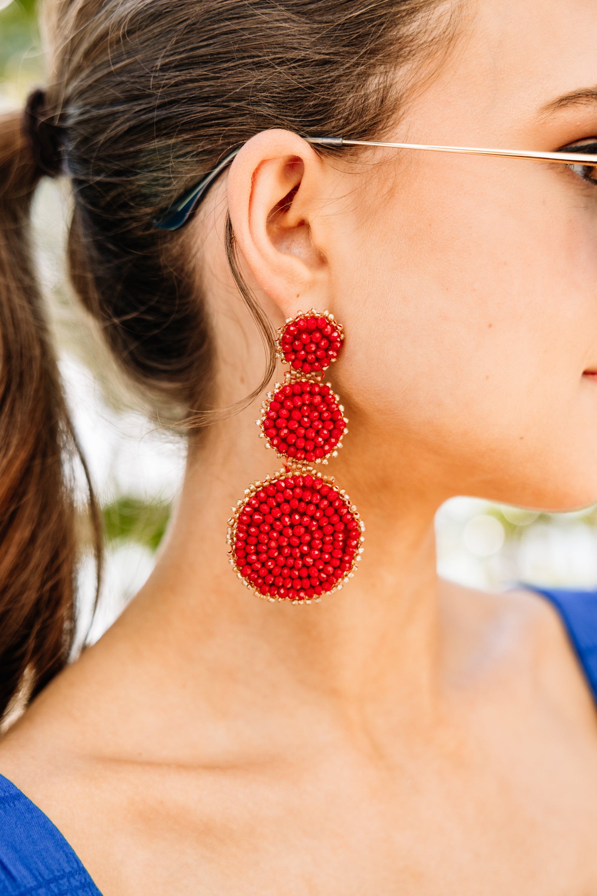 Be The One Red Beaded Earrings: Stand Out with Style!